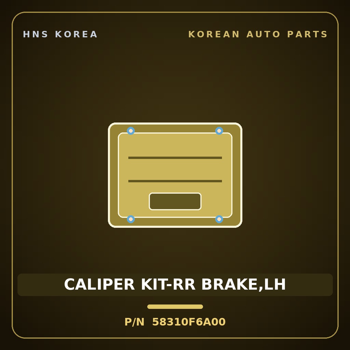 Genuine Mobis CALIPER KIT-RR BRAKE,LH 58310F6A00 for Grandeur 2016 HNS Parts Korea