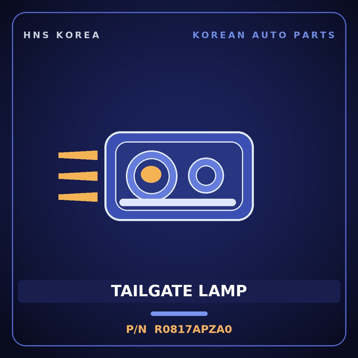 Genuine Mobis TAILGATE LAMP R0817APZA0 for Carnival 2024 HNS Parts Korea