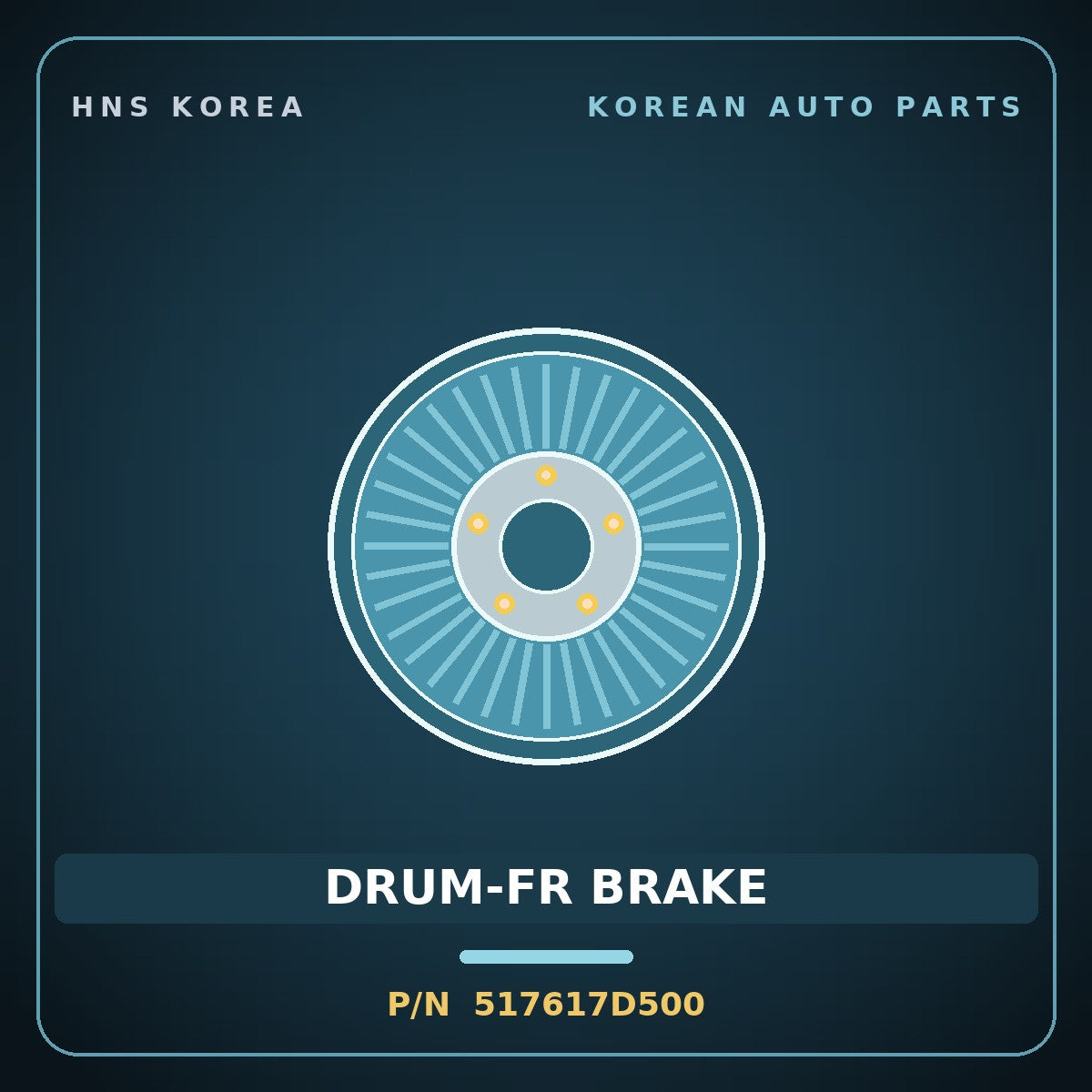 Genuine Mobis DRUM-FR BRAKE 517617D500 for 11-Ton Truck 2000 HNS Parts Korea