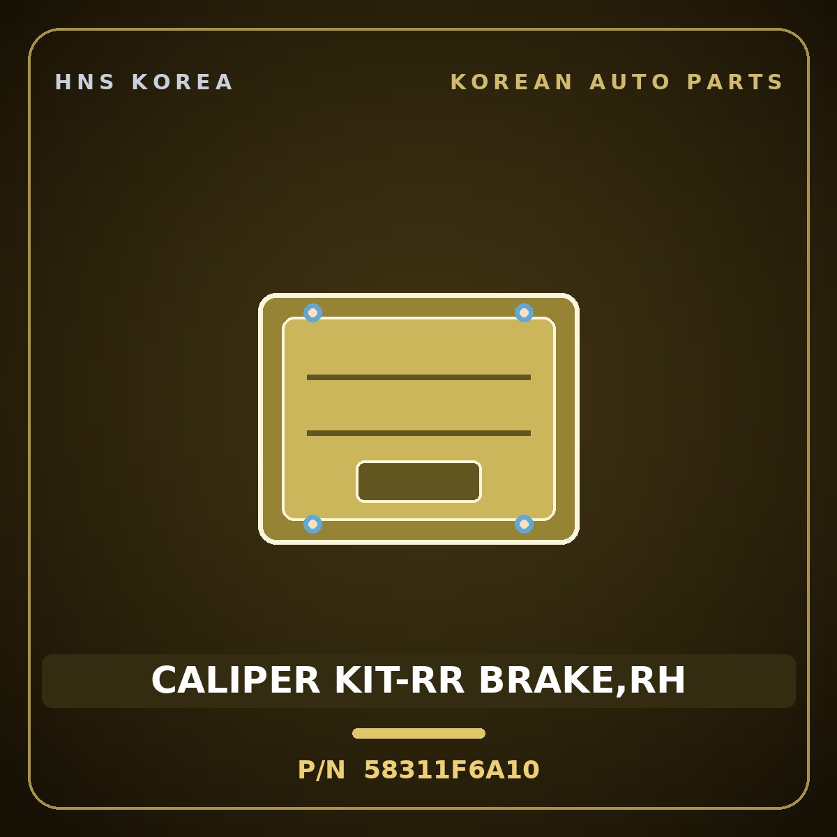 Genuine Mobis CALIPER KIT-RR BRAKE,RH 58311F6A10 for Grandeur 2016 HNS Parts Korea