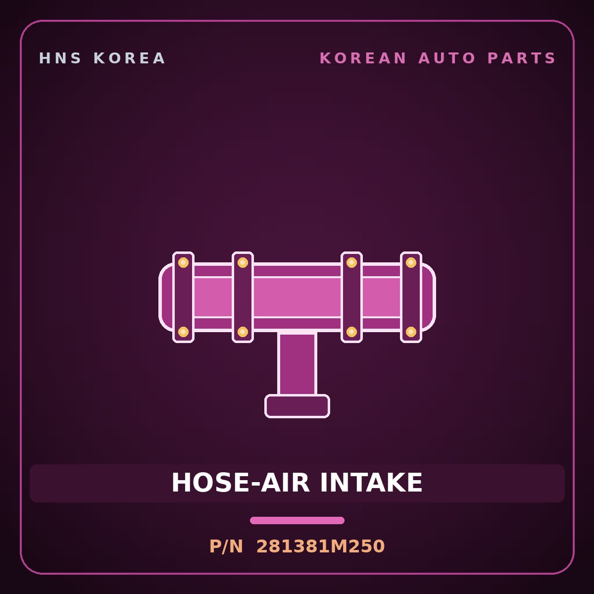 Genuine Mobis HOSE-AIR INTAKE 281381M250 for Forte 2008 HNS Parts Korea