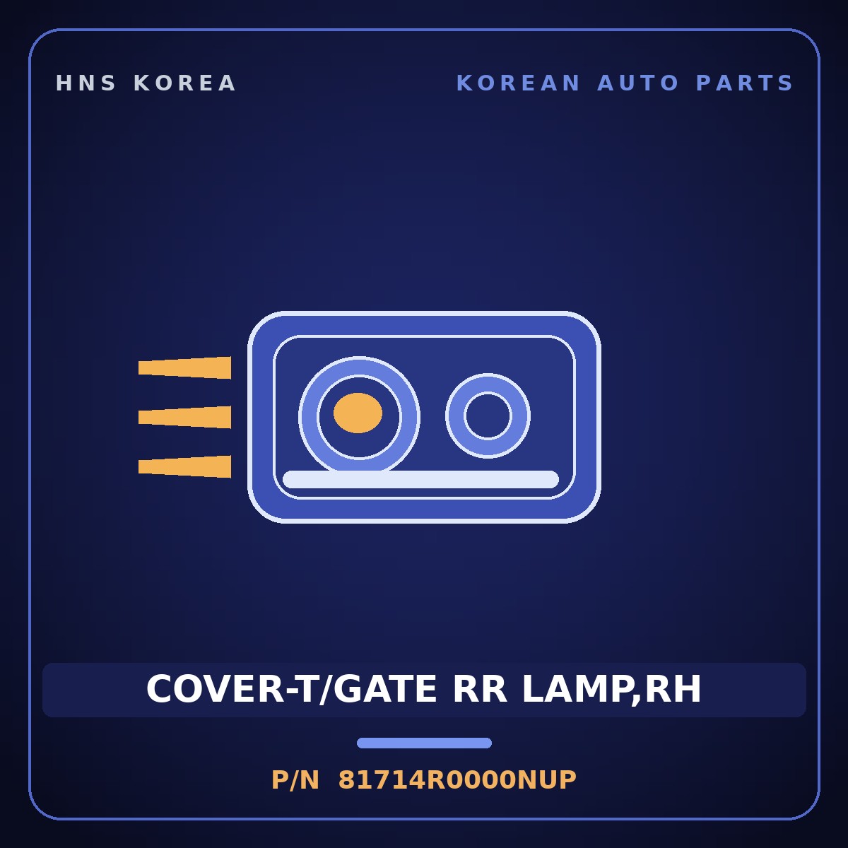 Genuine Mobis COVER-T/GATE RR LAMP,RH 81714R0000NUP for Carnival 2024 HNS Parts Korea