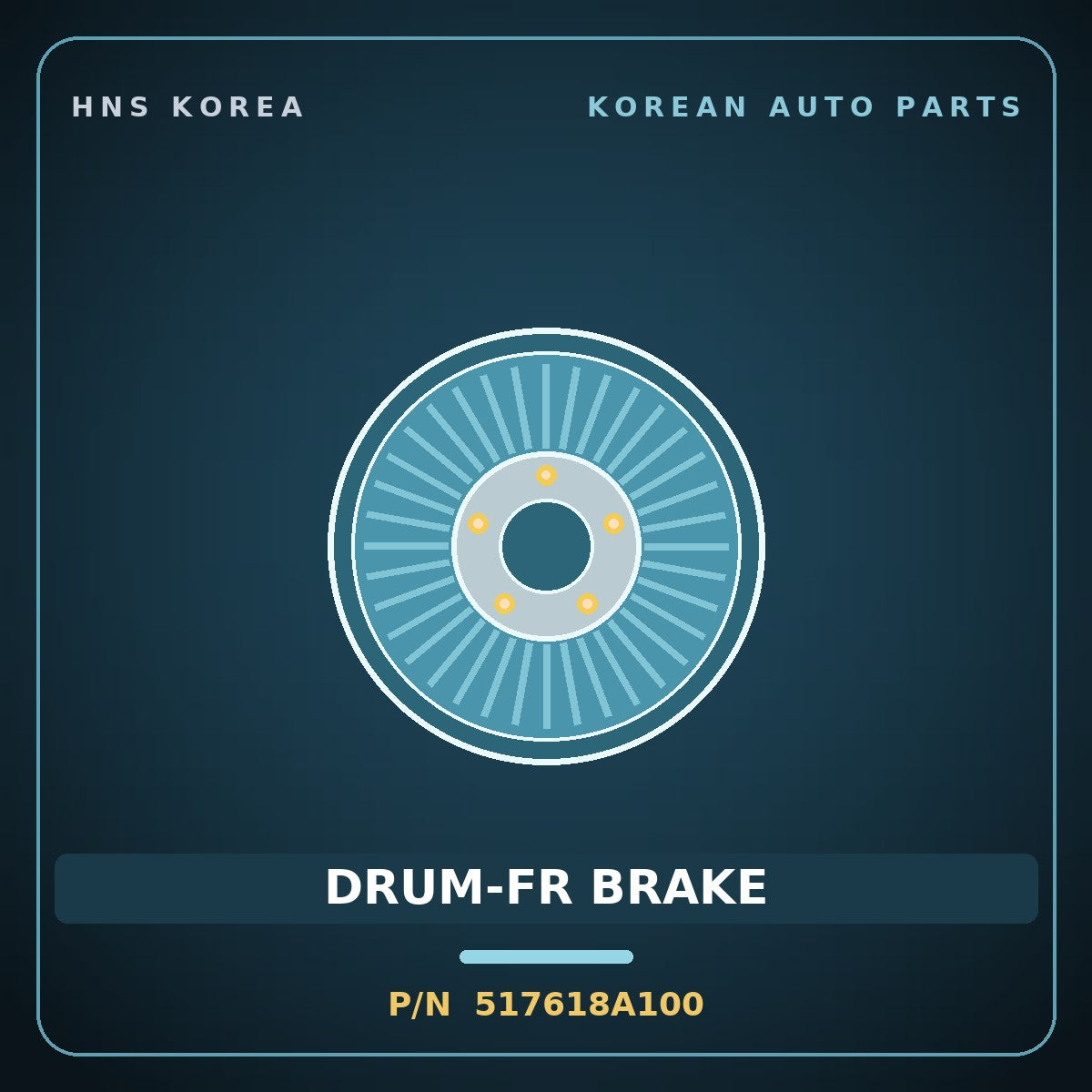 Genuine Mobis DRUM-FR BRAKE 517618A100 for 11-Ton Truck 1995 HNS Parts Korea