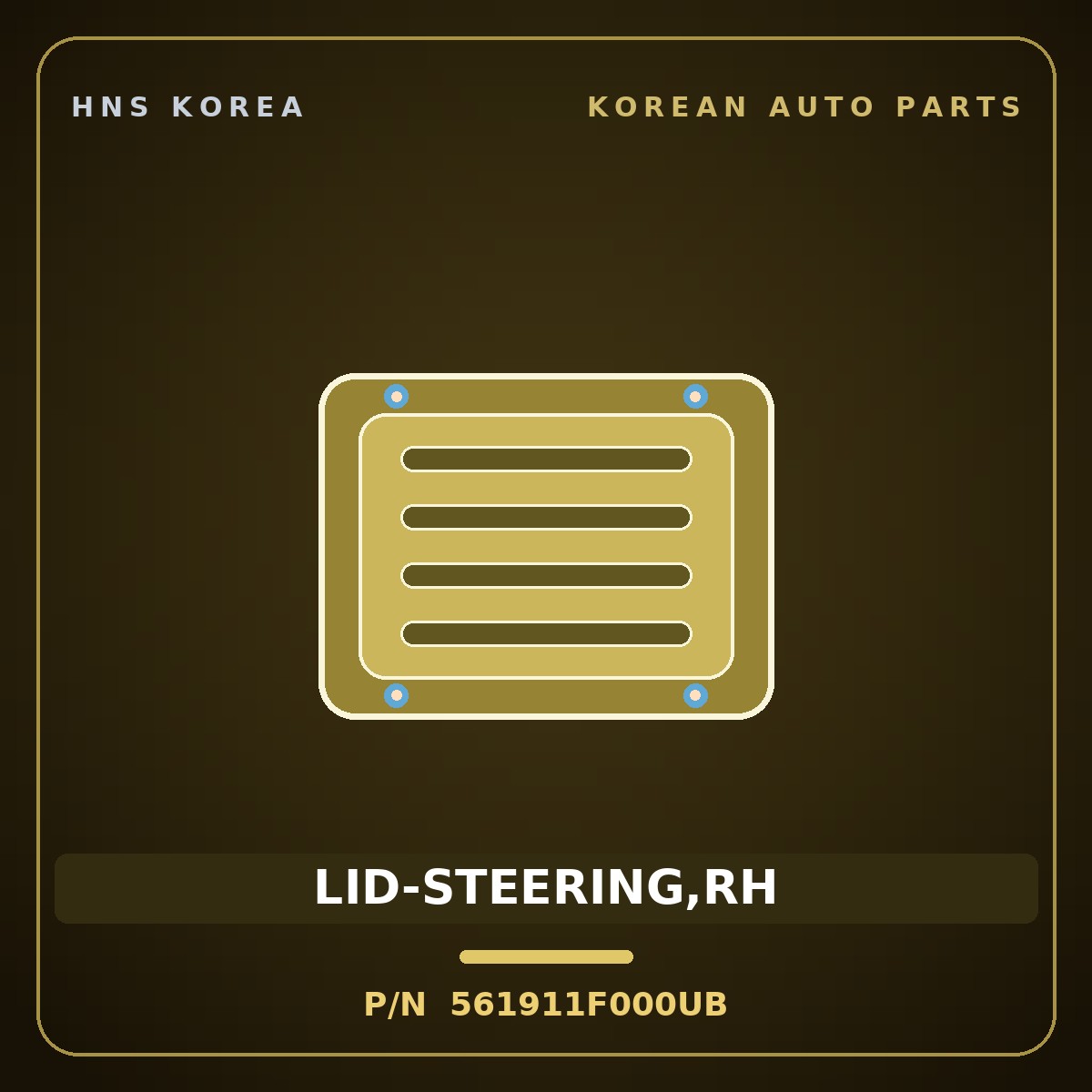 Genuine Mobis LID-STEERING,RH 561911F000UB for Sportage 2006 HNS Parts Korea