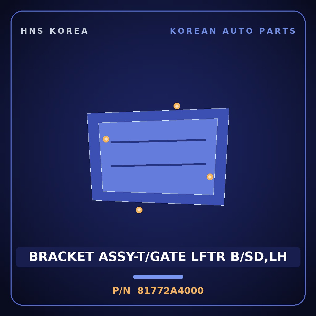 Genuine Mobis BRACKET ASSY-T/GATE LFTR B/SD,LH 81772A4000 for Carens 2012 HNS Parts Korea
