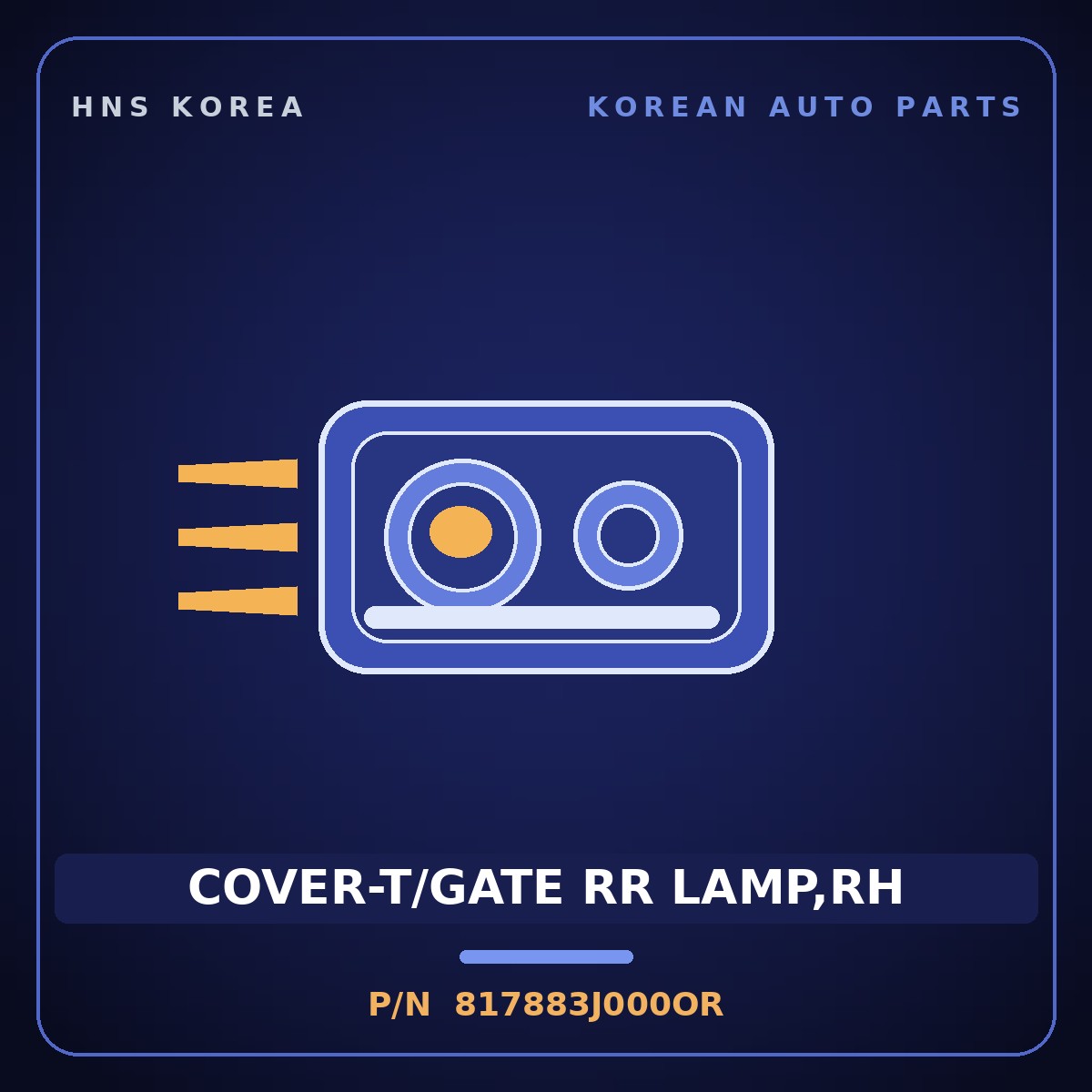 Genuine Mobis COVER-T/GATE RR LAMP,RH 817883J000OR for Veracruz 2006 HNS Parts Korea