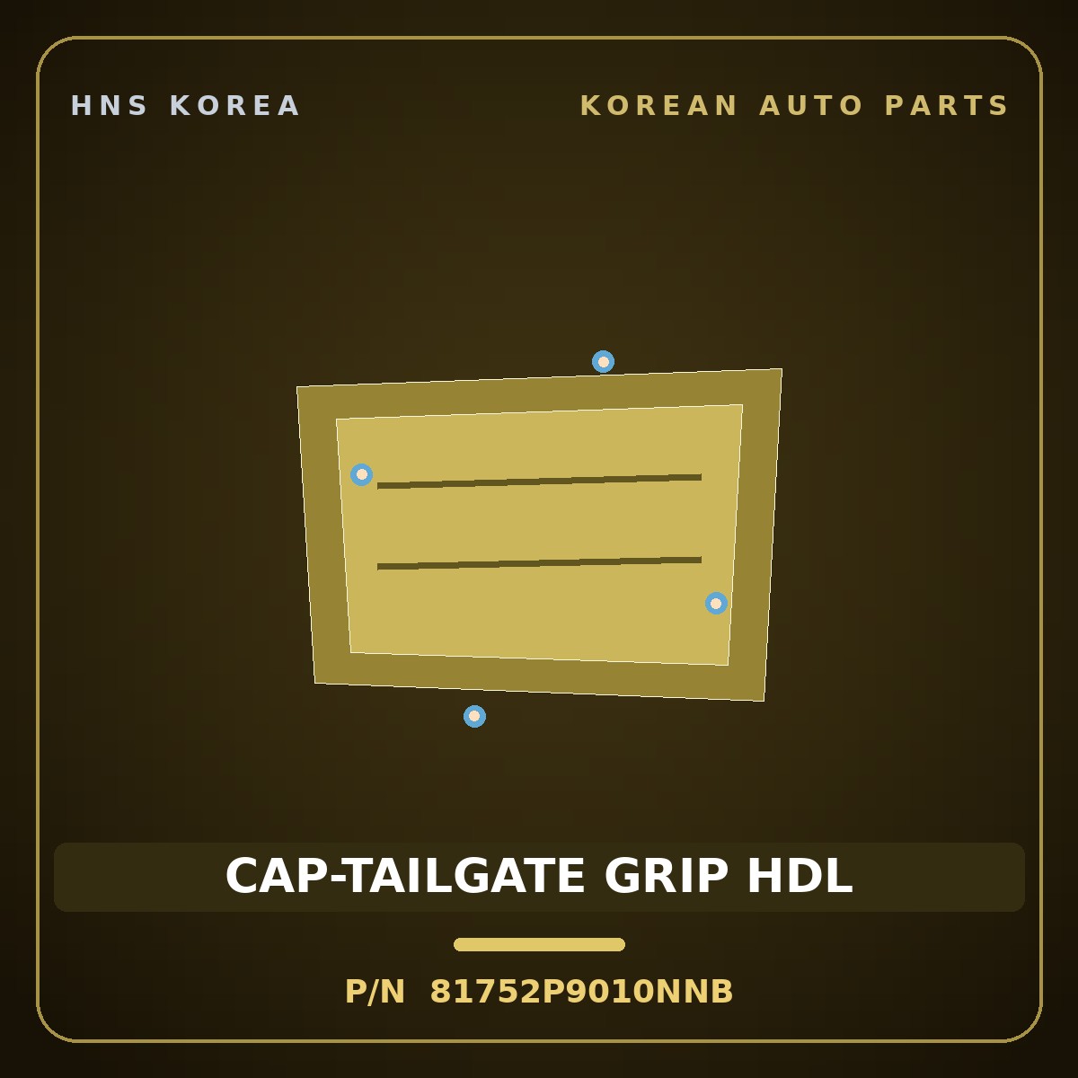 Genuine Mobis CAP-TAILGATE GRIP HDL 81752P9010NNB for Palisade 2025 HNS Parts Korea