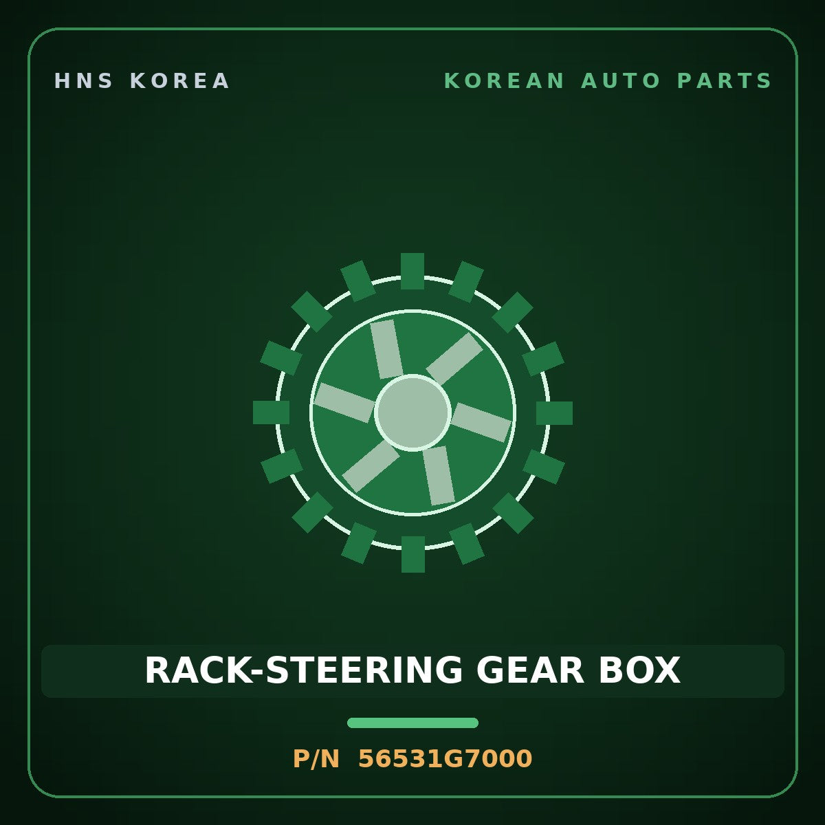 Genuine Mobis RACK-STEERING GEAR BOX 56531G7000 for IONIQ 2019 HNS Parts Korea