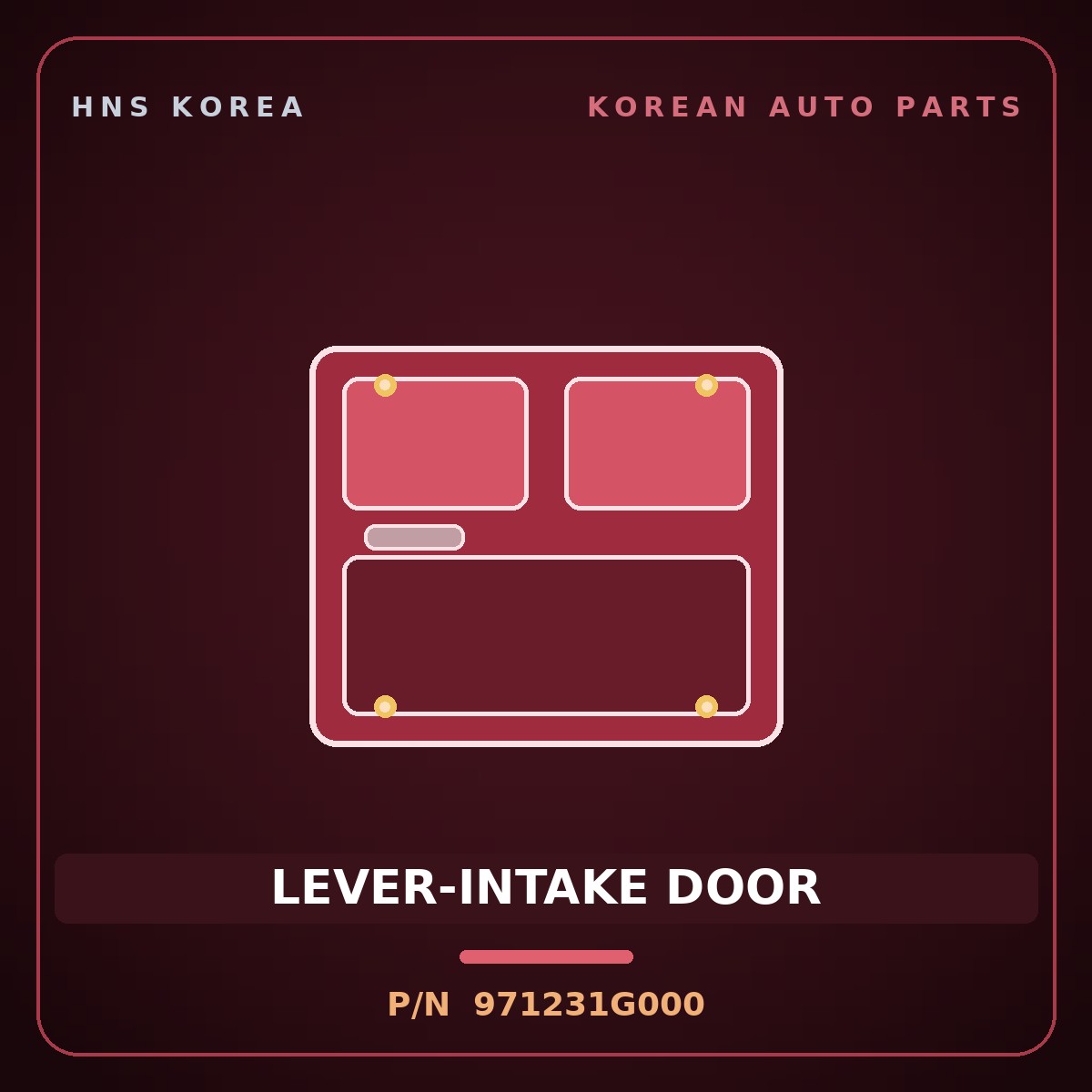 Genuine Mobis LEVER-INTAKE DOOR 971231G000 for Pride 2006 HNS Parts Korea
