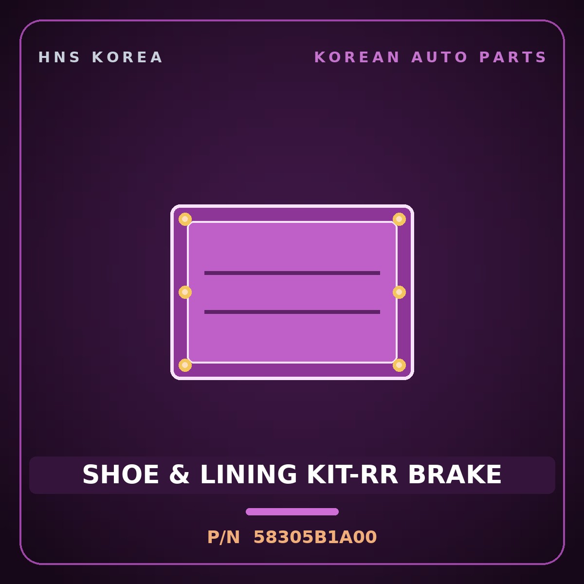 Genuine Mobis SHOE & LINING KIT-RR BRAKE 58305B1A00 for G80 2014 HNS Parts Korea