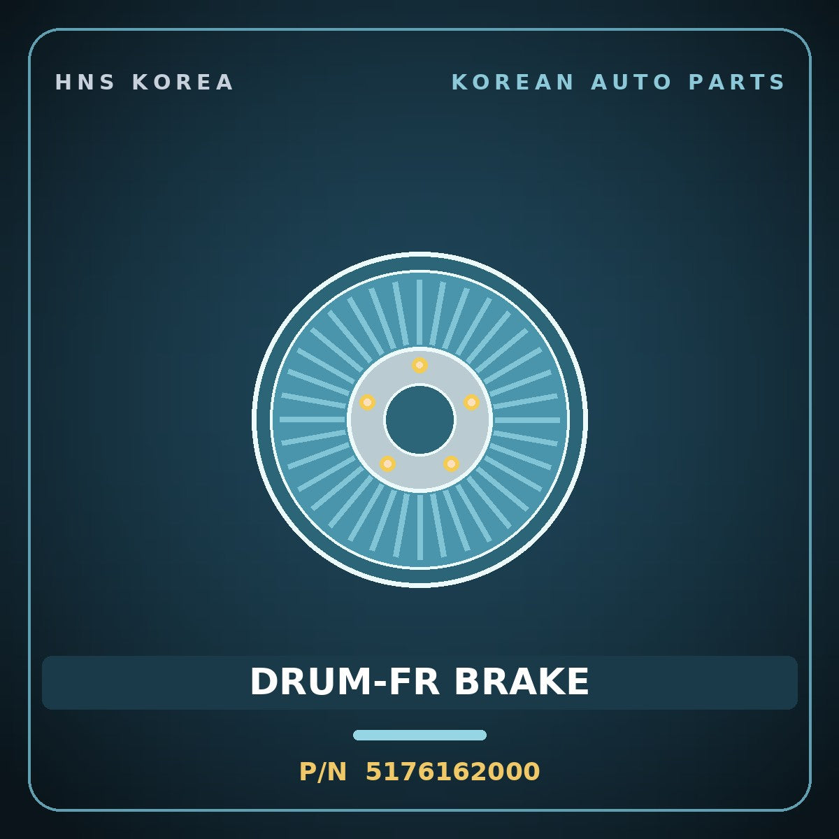 Genuine Mobis DRUM-FR BRAKE 5176162000 for 5-Ton Truck 1997 HNS Parts Korea
