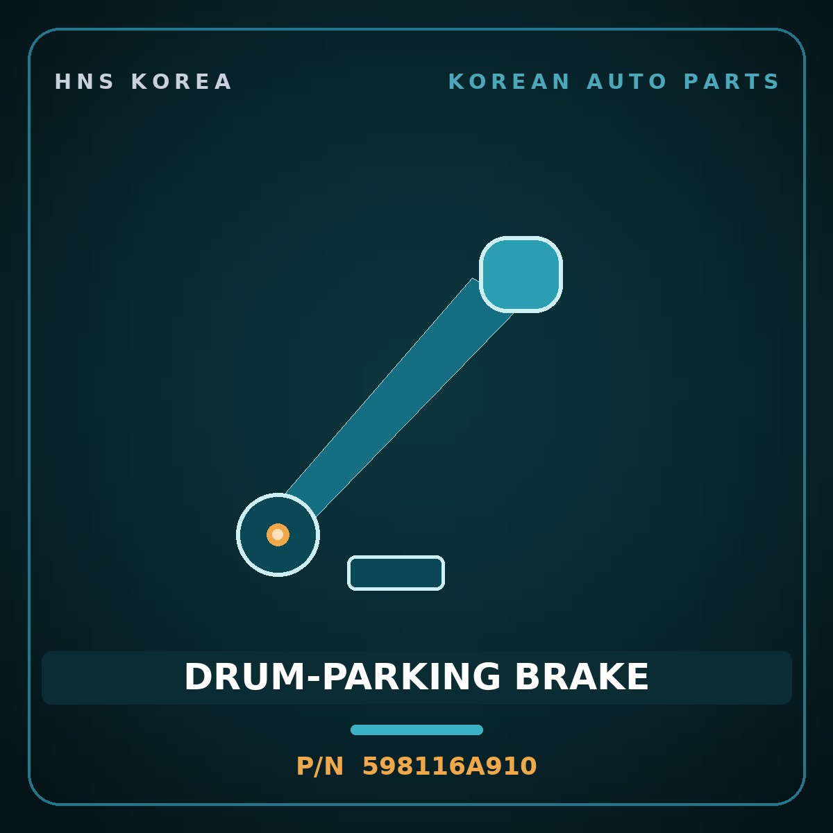 Genuine Mobis DRUM-PARKING BRAKE 598116A910 for 5-Ton Truck 1997 HNS Parts Korea