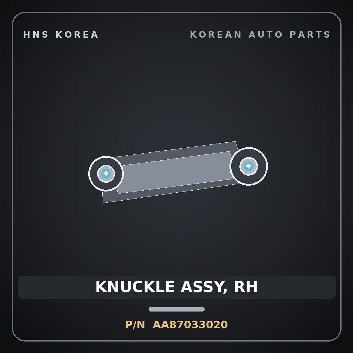 Genuine Mobis KNUCKLE ASSY, RH AA87033020 for Power Combi 1998 HNS Parts Korea