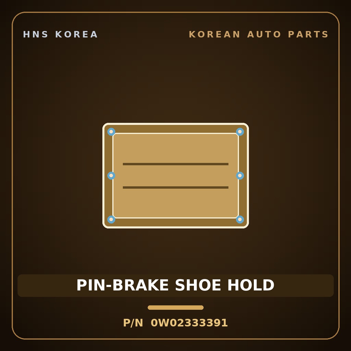 Genuine Mobis PIN-BRAKE SHOE HOLD 0W02333391 for Frontier 1995 HNS Parts Korea