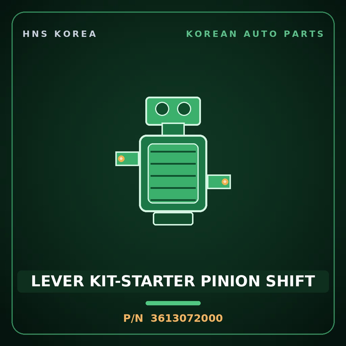 Genuine Mobis LEVER KIT-STARTER PINION SHIFT 3613072000 for 11-Ton Truck 1995 HNS Parts Korea