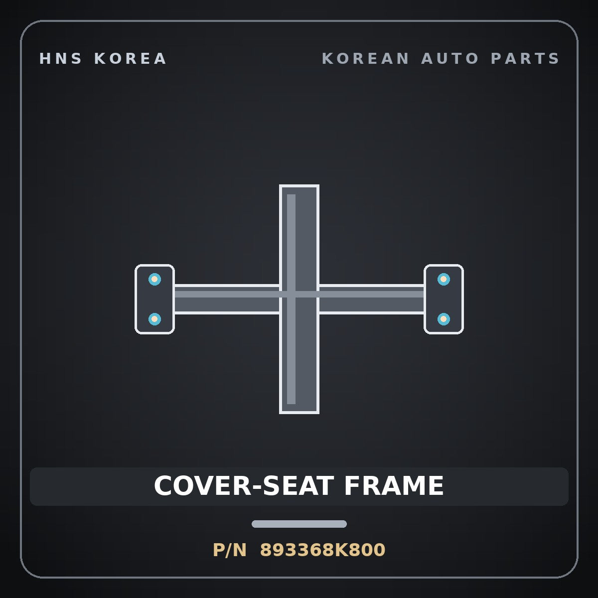 Genuine Mobis COVER-SEAT FRAME 893368K800 for Aero City 2004 HNS Parts Korea