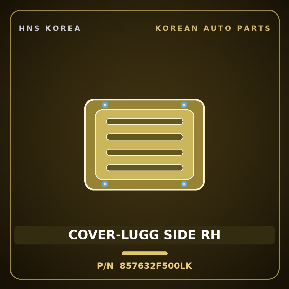 Genuine Mobis COVER-LUGG SIDE RH 857632F500LK for Cerato 2003 HNS Parts Korea