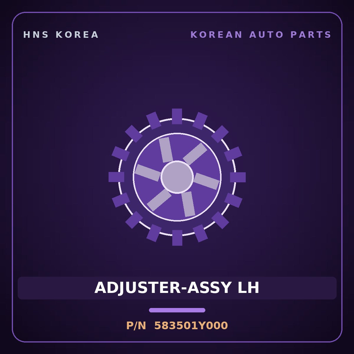 Genuine Mobis ADJUSTER-ASSY LH 583501Y000 for Morning 2011 HNS Parts Korea