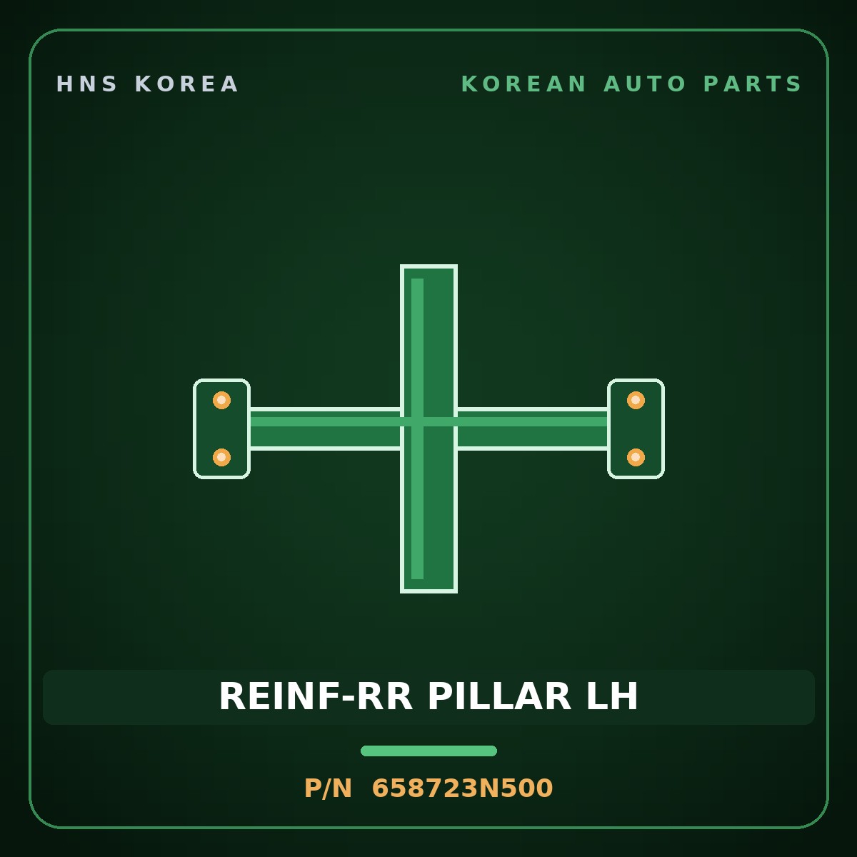 Genuine Mobis REINF-RR PILLAR LH 658723N500 for Equus 2008 HNS Parts Korea