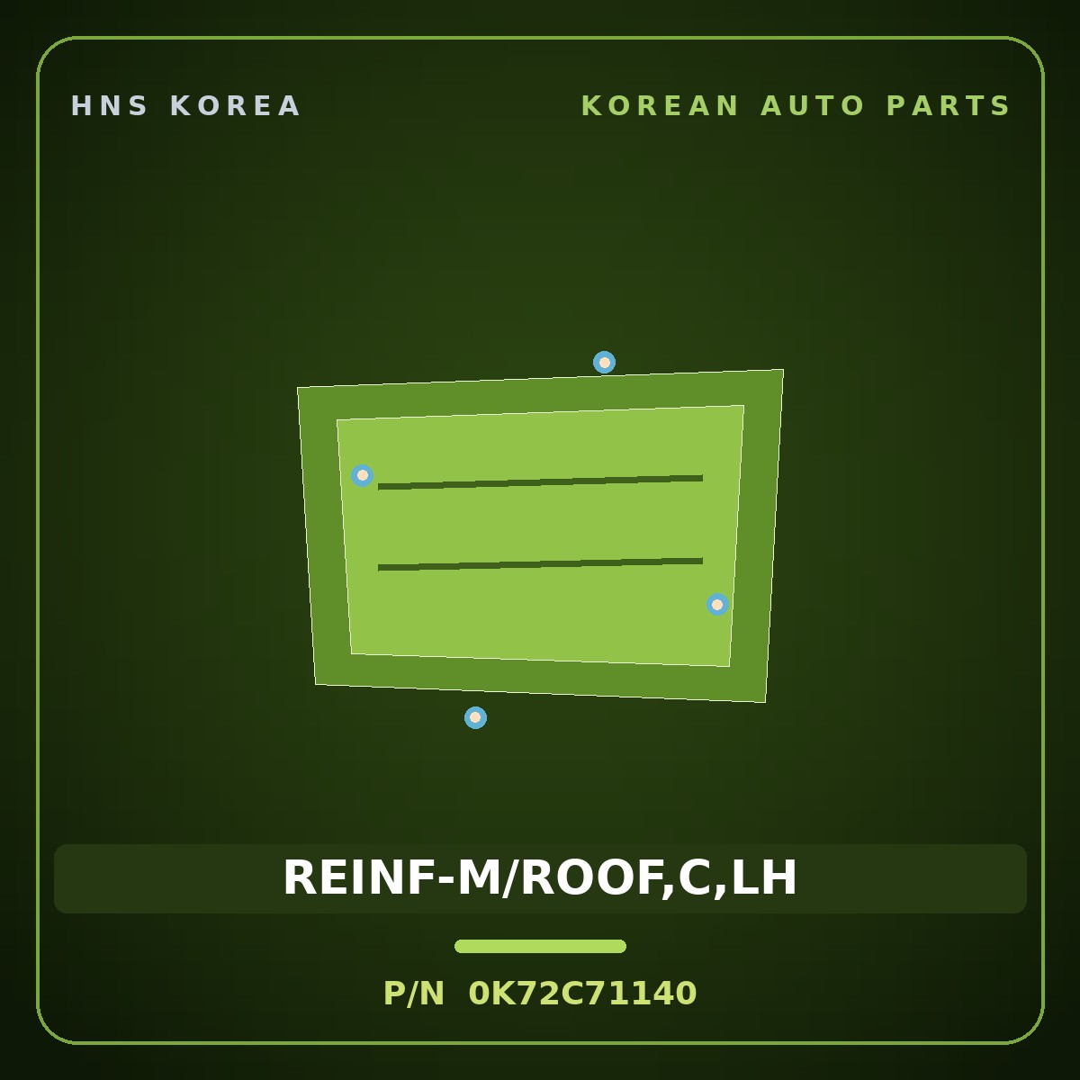 Genuine Mobis REINF-M/ROOF,C,LH 0K72C71140 for Bongo 1996 HNS Parts Korea