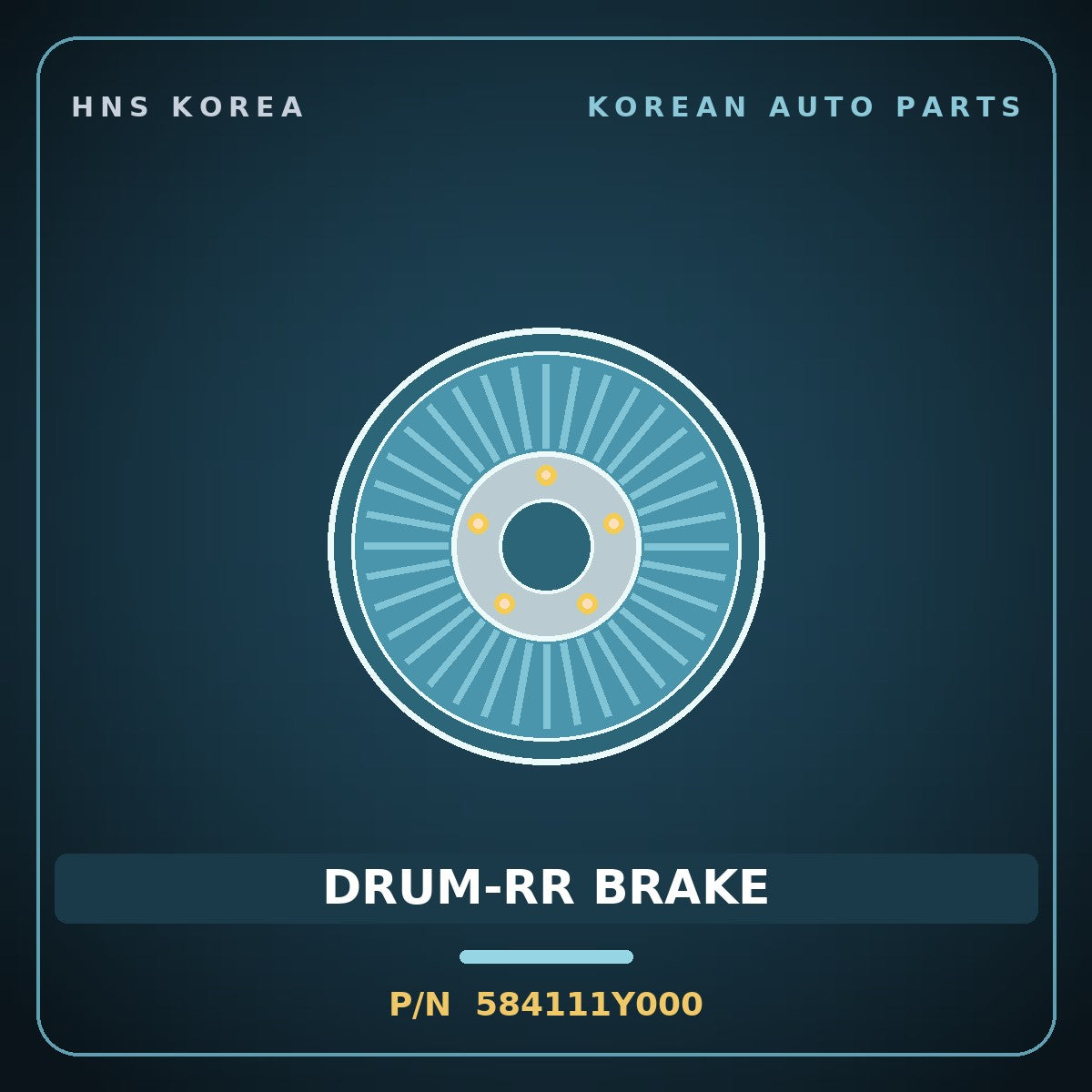 Genuine Mobis DRUM-RR BRAKE 584111Y000 for Morning 2011 HNS Parts Korea