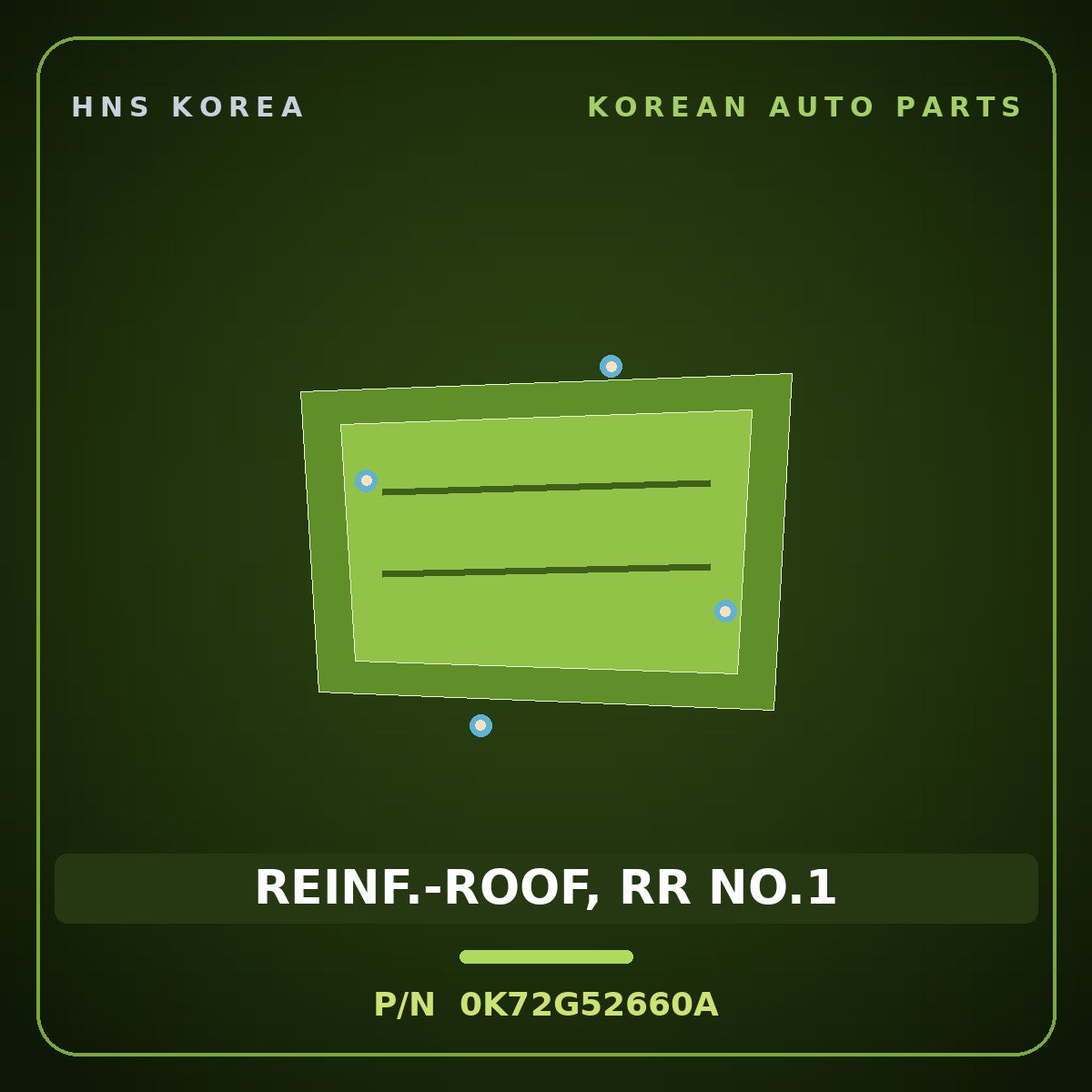 Genuine Mobis REINF.-ROOF, RR NO.1 0K72G52660A for Bongo 1996 HNS Parts Korea