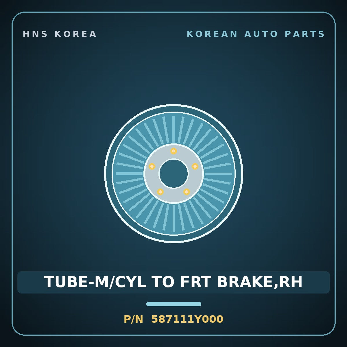 Genuine Mobis TUBE-M/CYL TO FRT BRAKE,RH 587111Y000 for Morning 2011 HNS Parts Korea