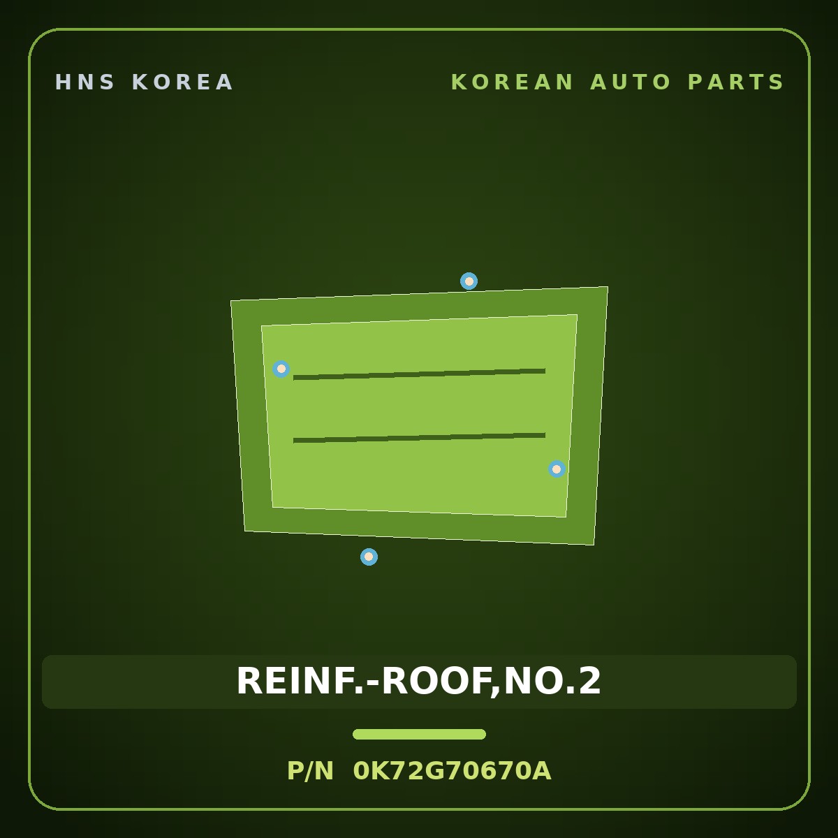 Genuine Mobis REINF.-ROOF,NO.2 0K72G70670A for Bongo 1996 HNS Parts Korea