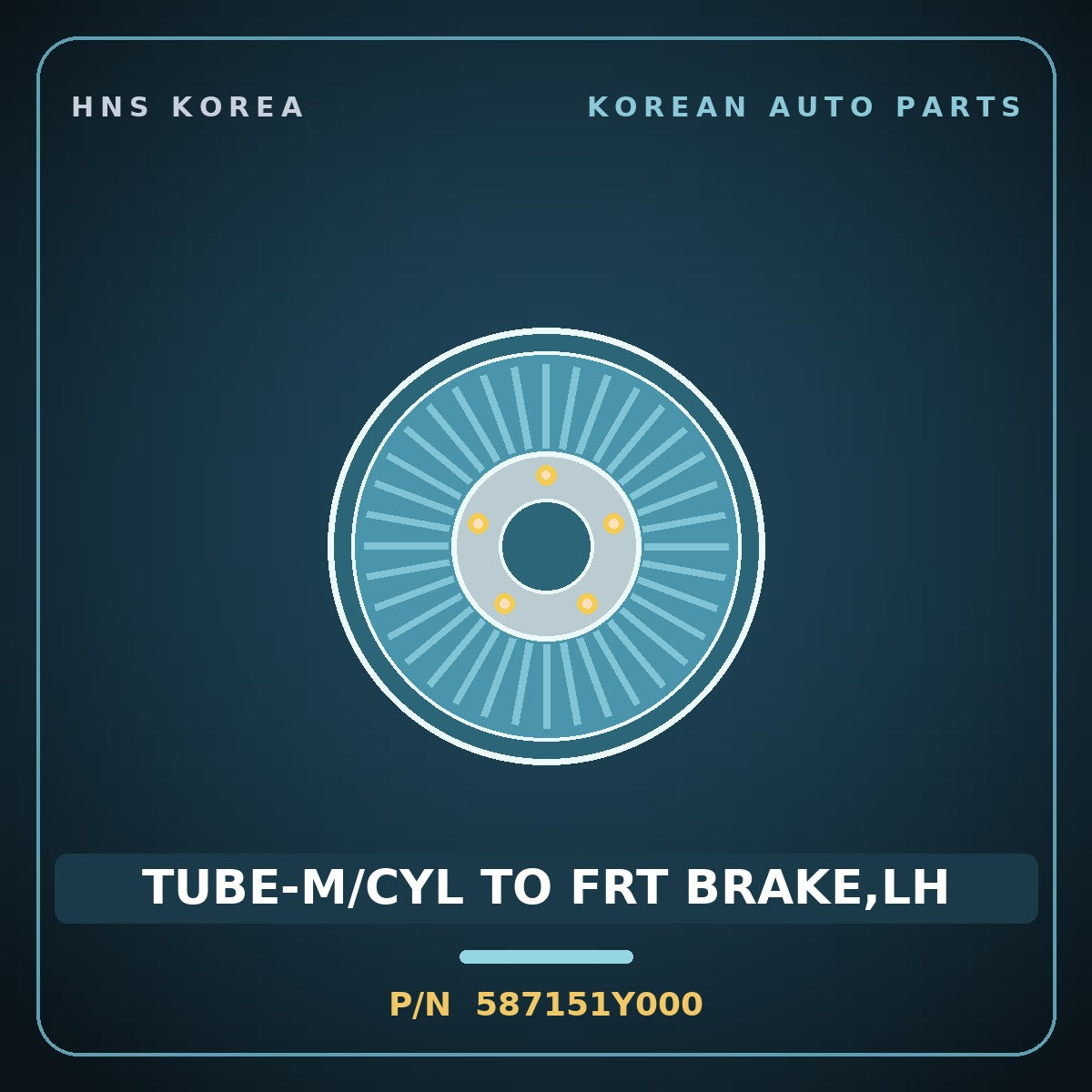Genuine Mobis TUBE-M/CYL TO FRT BRAKE,LH 587151Y000 for Morning 2011 HNS Parts Korea