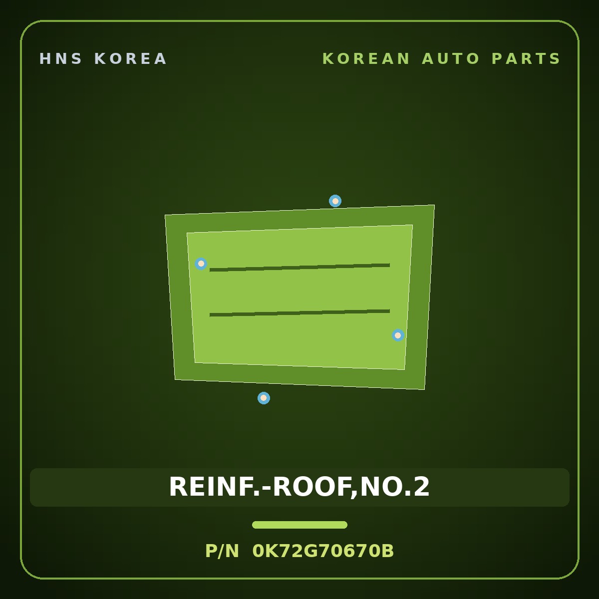 Genuine Mobis REINF.-ROOF,NO.2 0K72G70670B for Bongo 1996 HNS Parts Korea