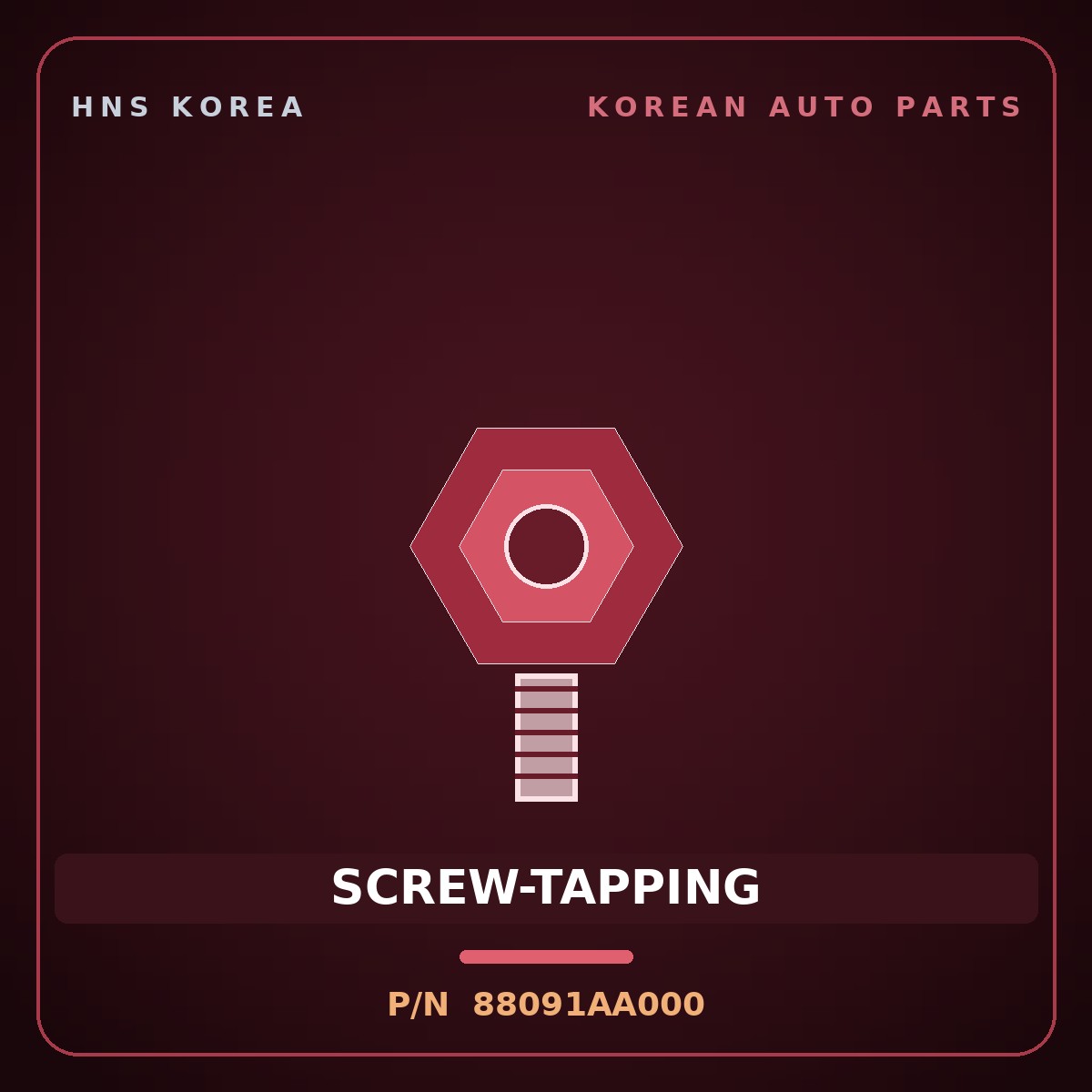 Genuine Mobis SCREW-TAPPING 88091AA000 for Avante 2018 HNS Parts Korea