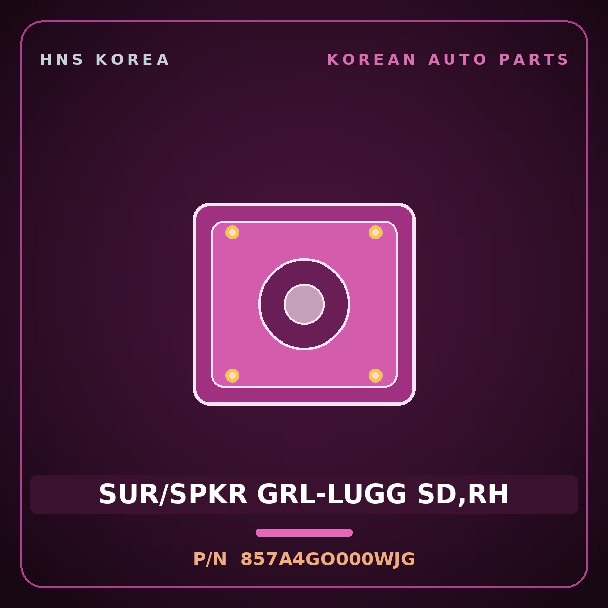 Genuine Mobis SUR/SPKR GRL-LUGG SD,RH 857A4GO000WJG for IONIQ 2024 HNS Parts Korea