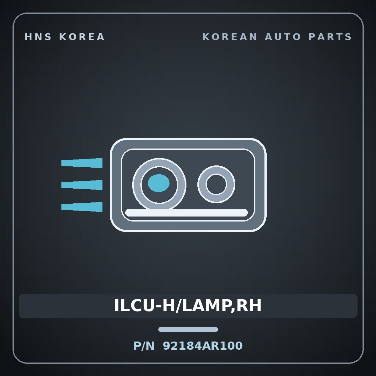 Genuine Mobis ILCU-H/LAMP,RH 92184AR100 for Genesis GV70 2021 HNS Parts Korea