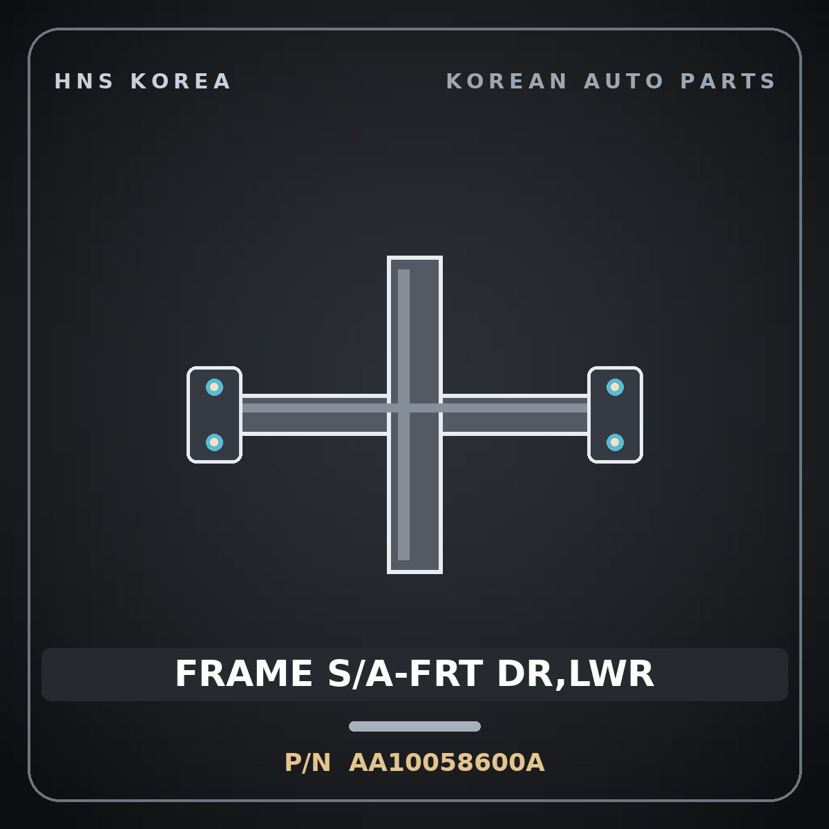 Genuine Mobis FRAME S/A-FRT DR,LWR AA10058600A for Towner 2000 HNS Parts Korea