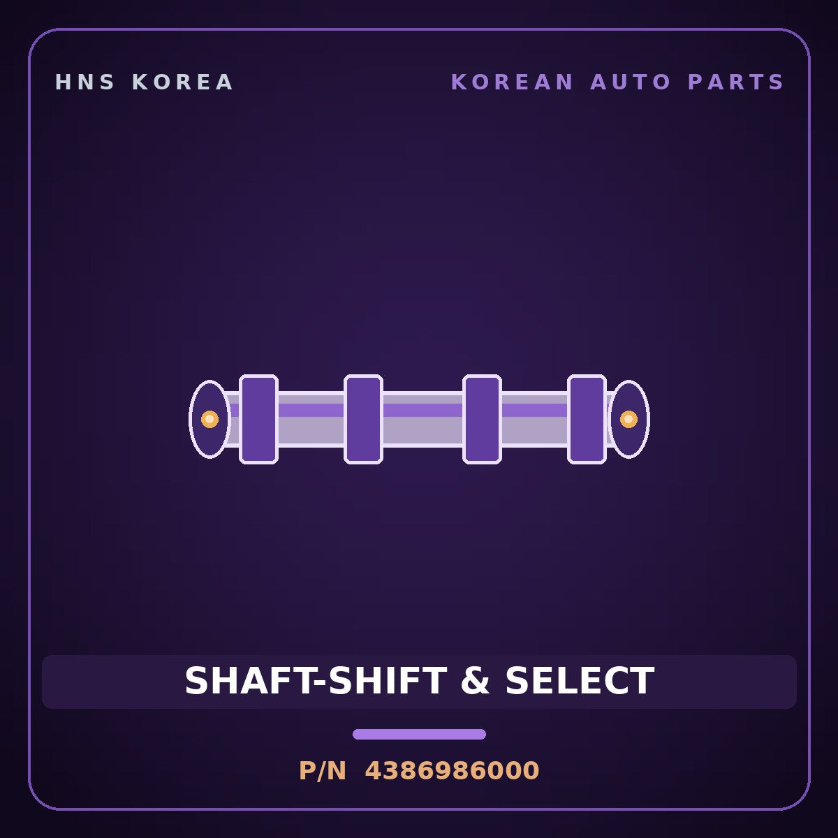 Genuine Mobis SHAFT-SHIFT & SELECT 4386986000 for Aero City 1997 HNS Parts Korea