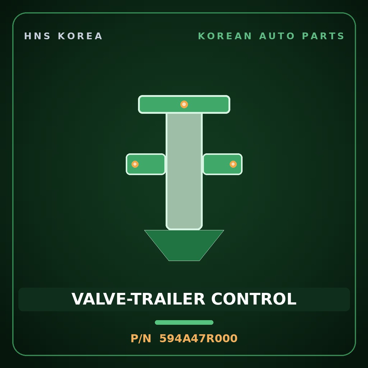 Genuine Mobis VALVE-TRAILER CONTROL 594A47R000 for Trago 2013 HNS Parts Korea