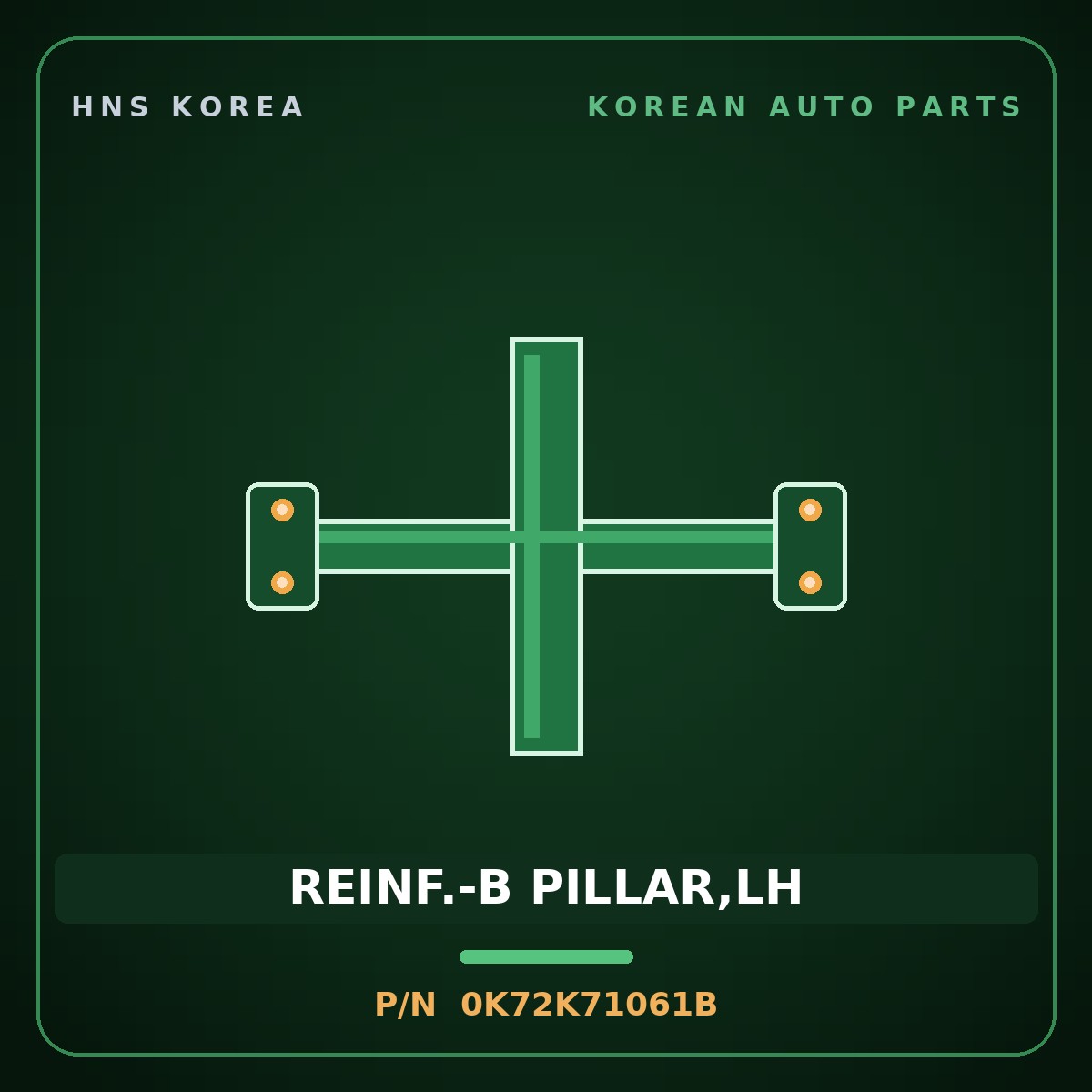 Genuine Mobis REINF.-B PILLAR,LH 0K72K71061B for Bongo 1996 HNS Parts Korea