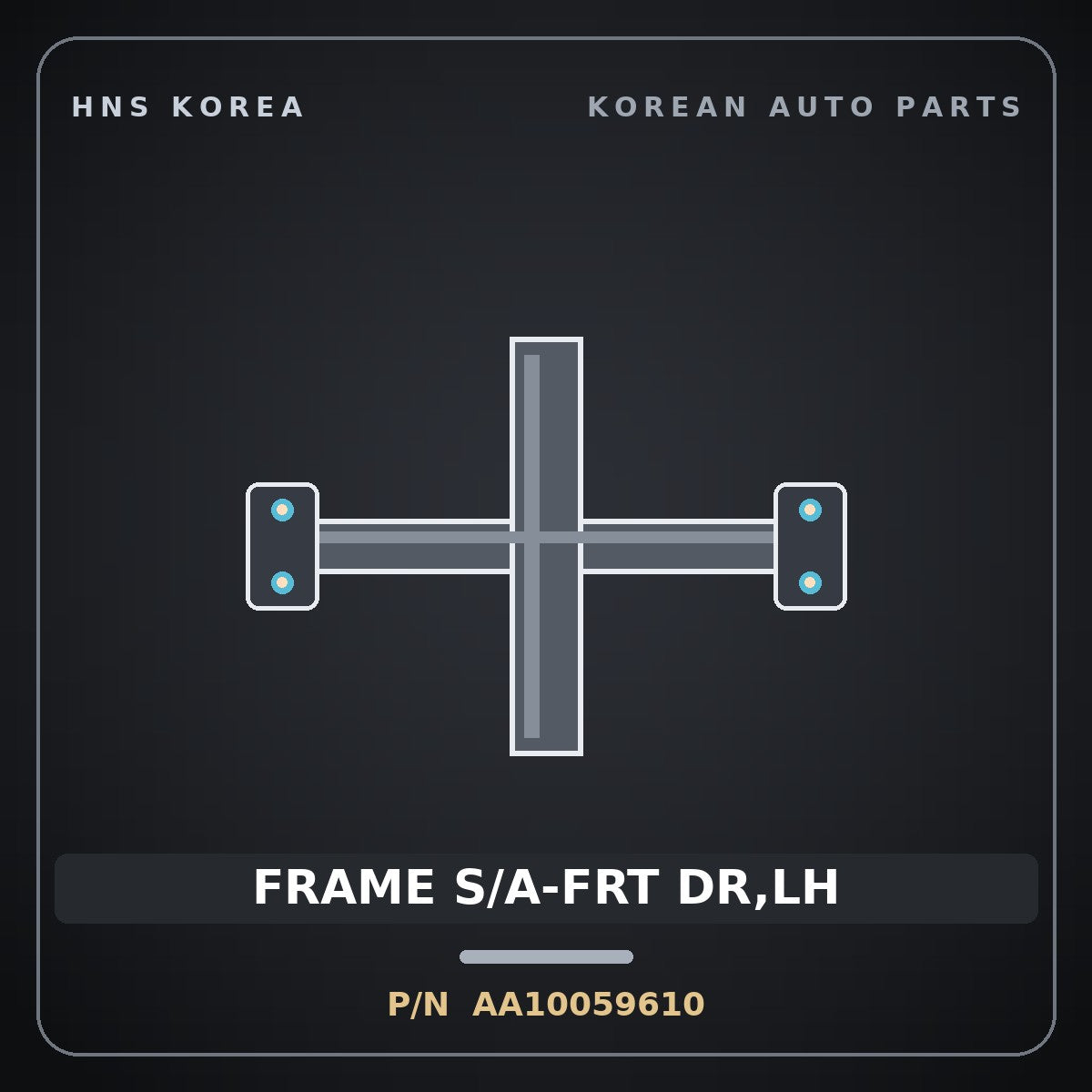 Genuine Mobis FRAME S/A-FRT DR,LH AA10059610 for Towner 2000 HNS Parts Korea