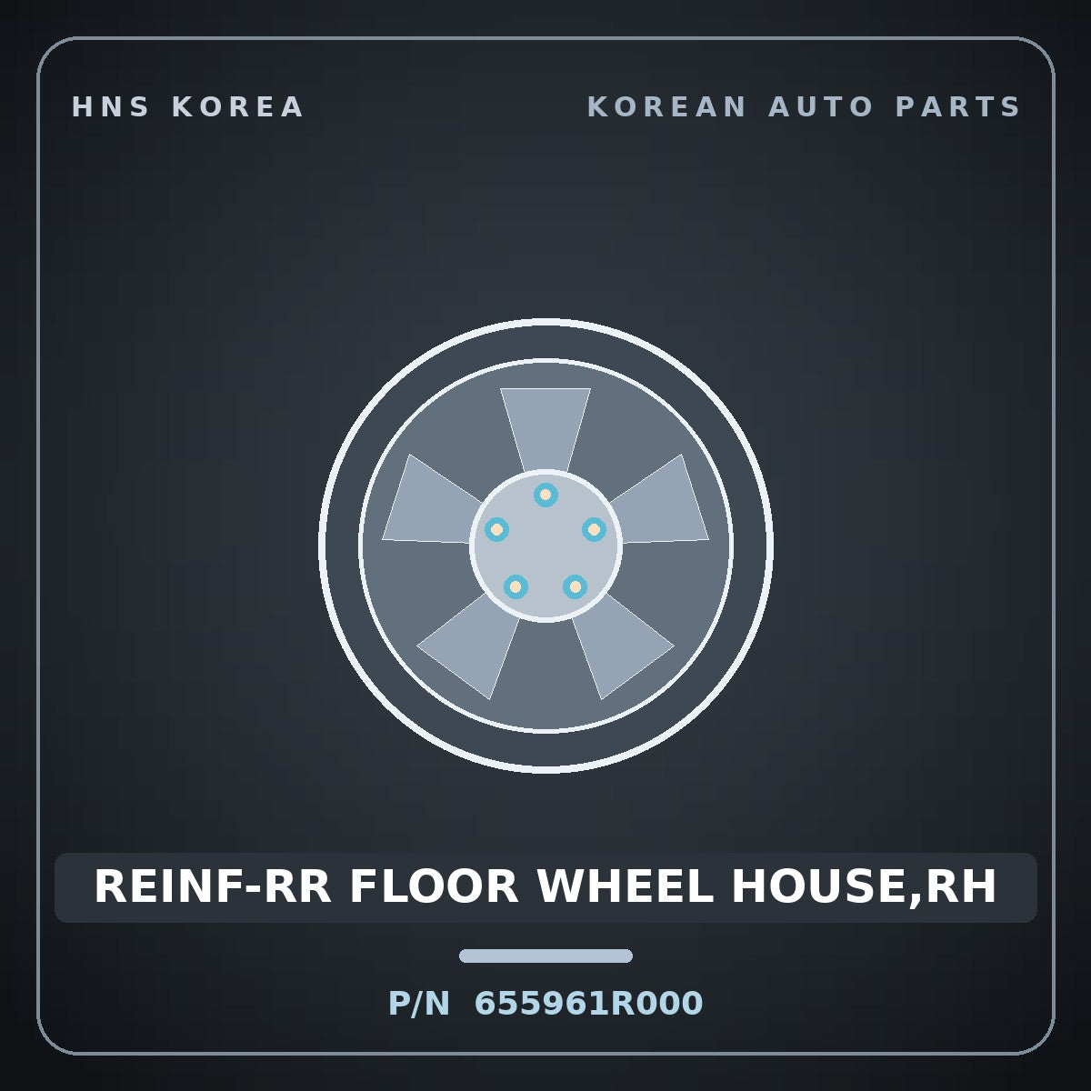 Genuine Mobis REINF-RR FLOOR WHEEL HOUSE,RH 655961R000 for Accent 2011 HNS Parts Korea