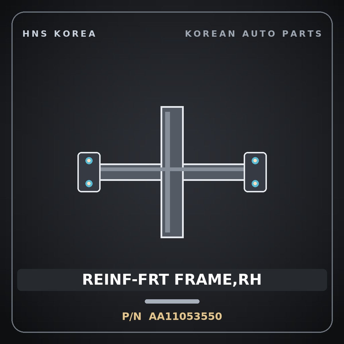 Genuine Mobis REINF-FRT FRAME,RH AA11053550 for Towner 2000 HNS Parts Korea