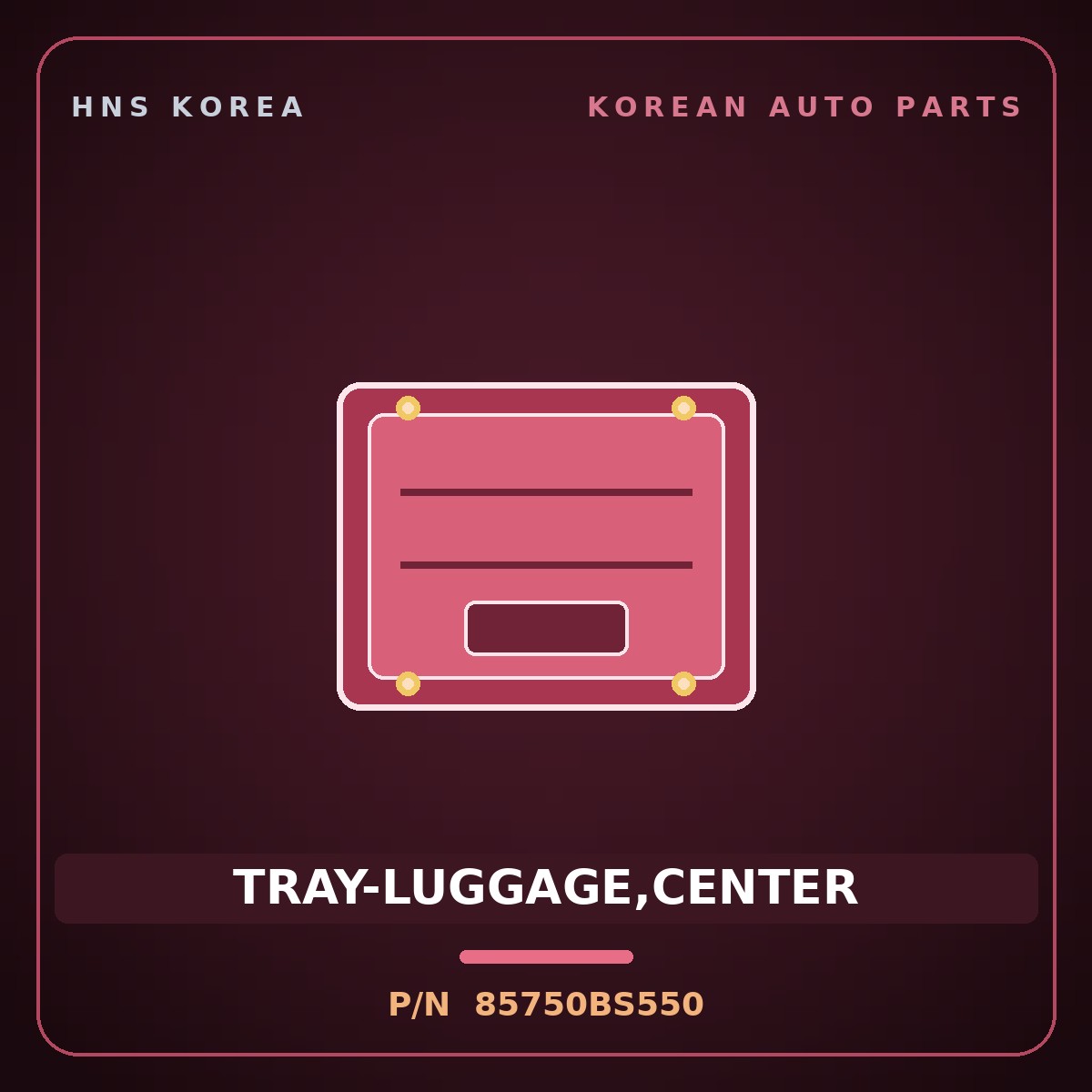 Genuine Mobis TRAY-LUGGAGE,CENTER 85750BS550 for Seltos 2025 HNS Parts Korea