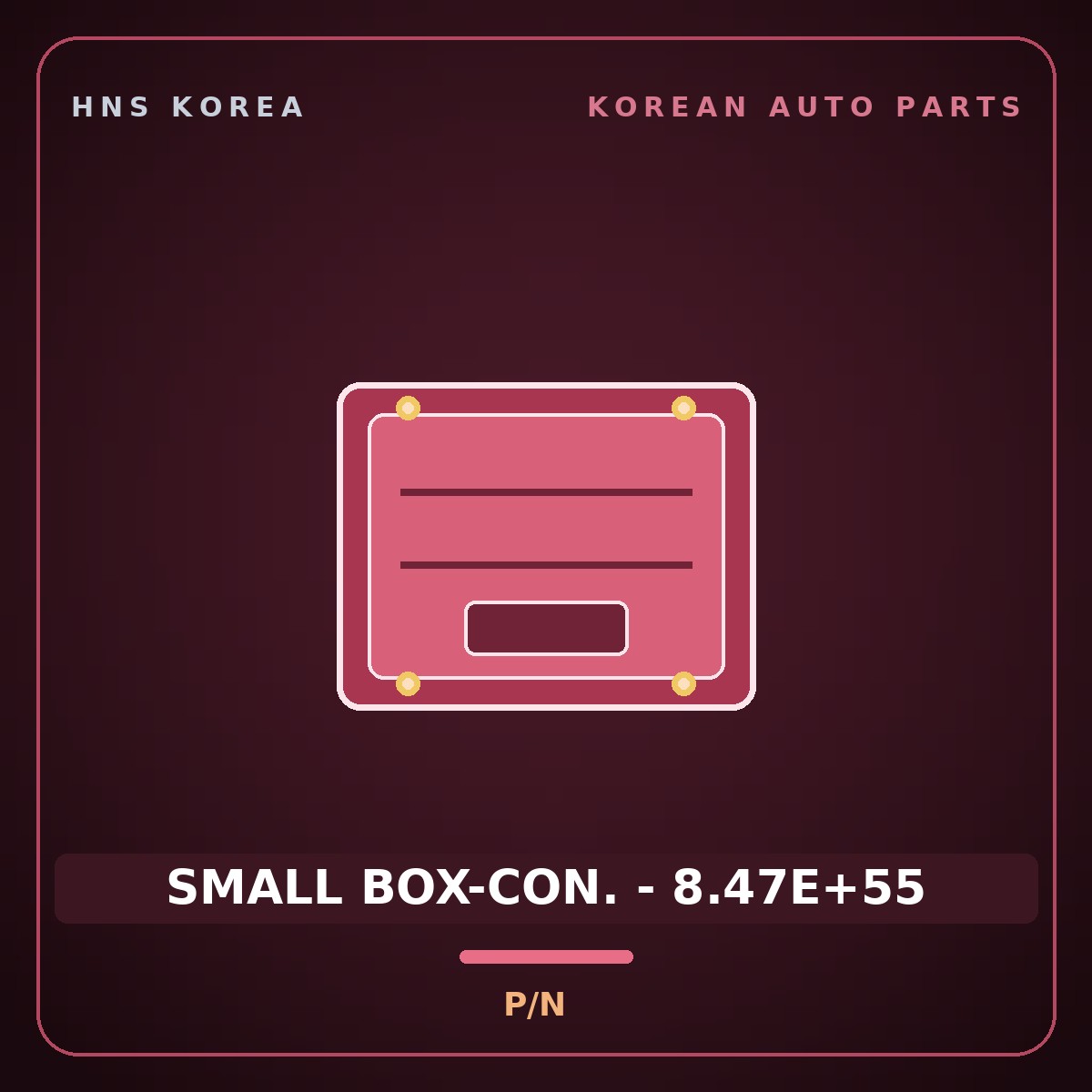 Genuine Mobis SMALL BOX-CON. - 8.47E+55  for Sorento 2002 HNS Parts Korea