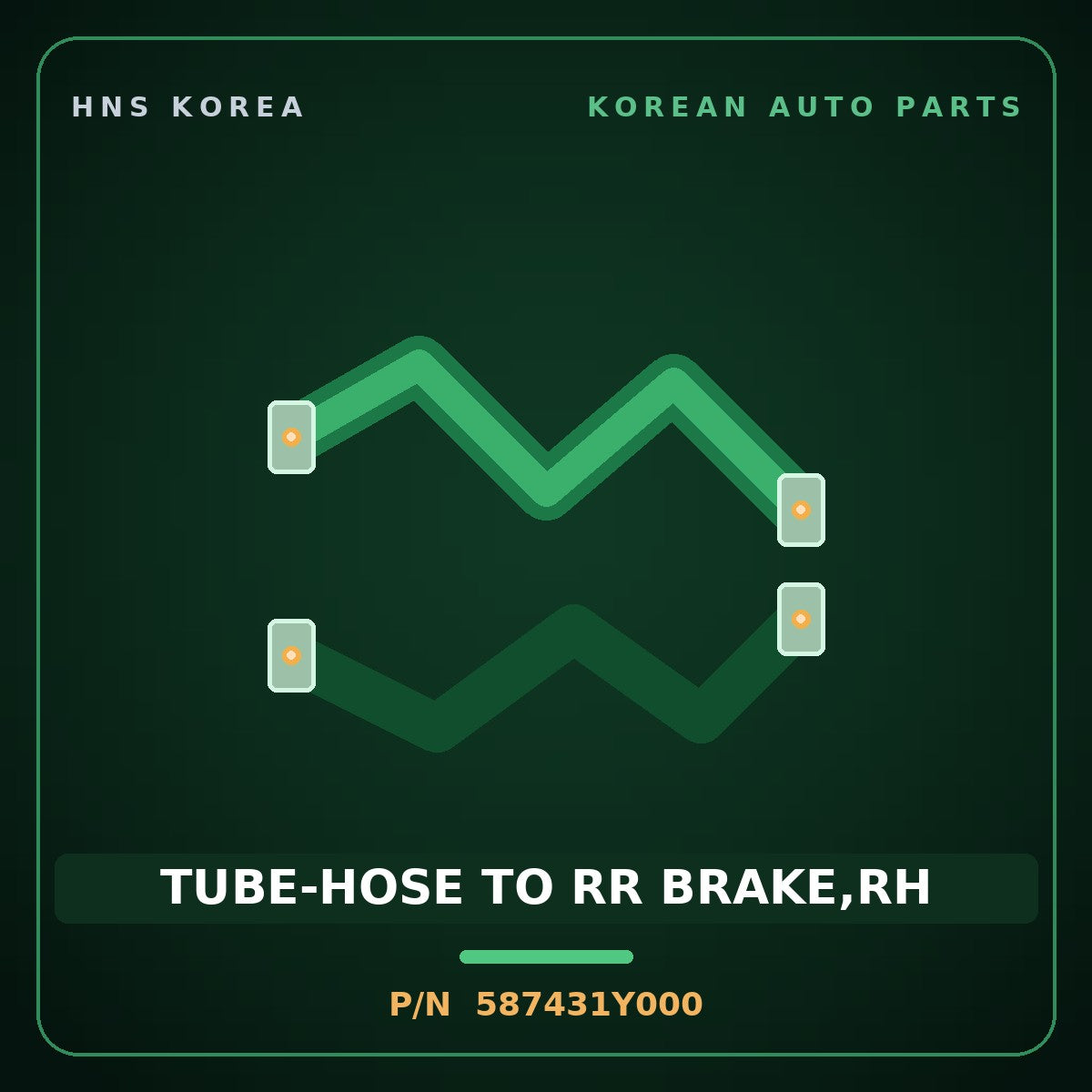 Genuine Mobis TUBE-HOSE TO RR BRAKE,RH 587431Y000 for Morning 2011 HNS Parts Korea