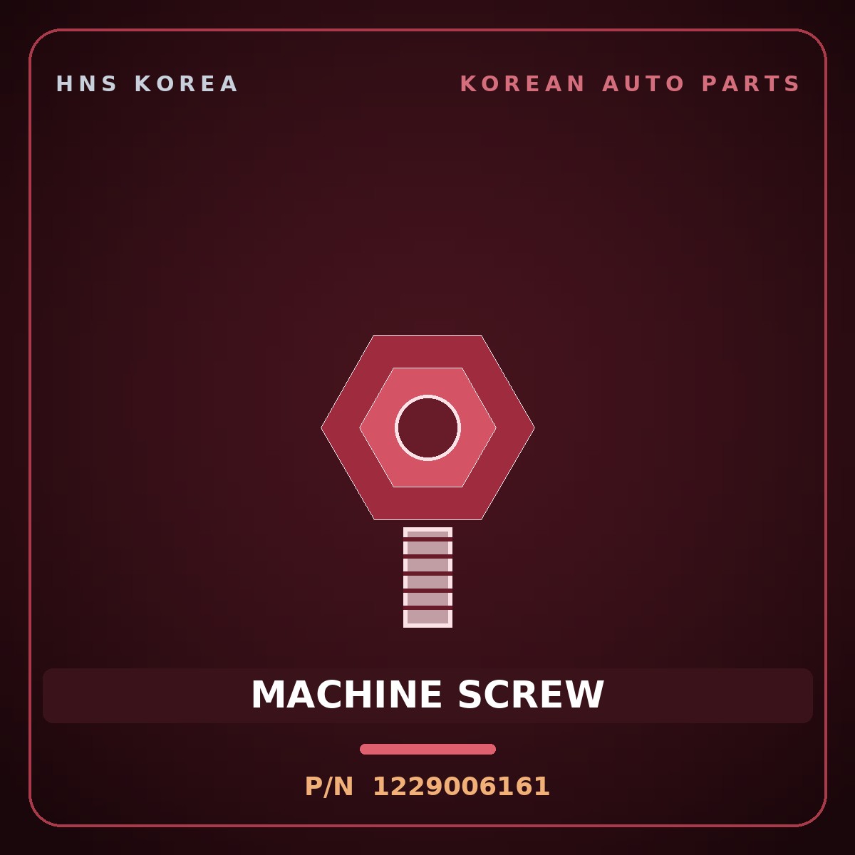 Genuine Mobis MACHINE SCREW 1229006161 for Equus 2008 HNS Parts Korea