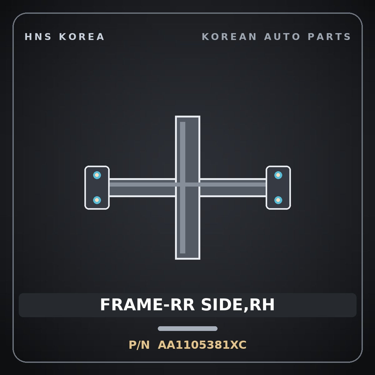 Genuine Mobis FRAME-RR SIDE,RH AA1105381XC for Towner 2000 HNS Parts Korea