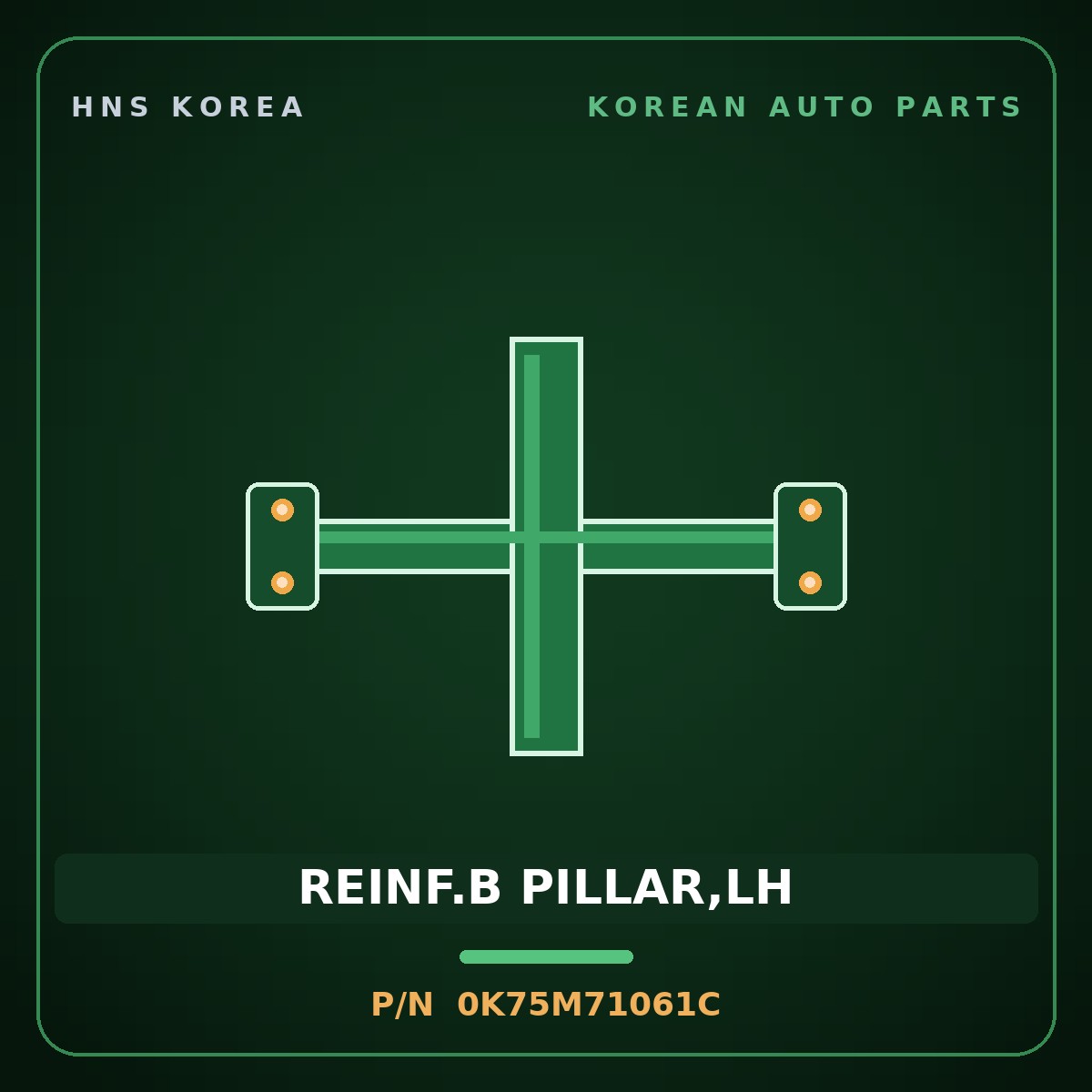 Genuine Mobis REINF.B PILLAR,LH 0K75M71061C for Bongo 1996 HNS Parts Korea