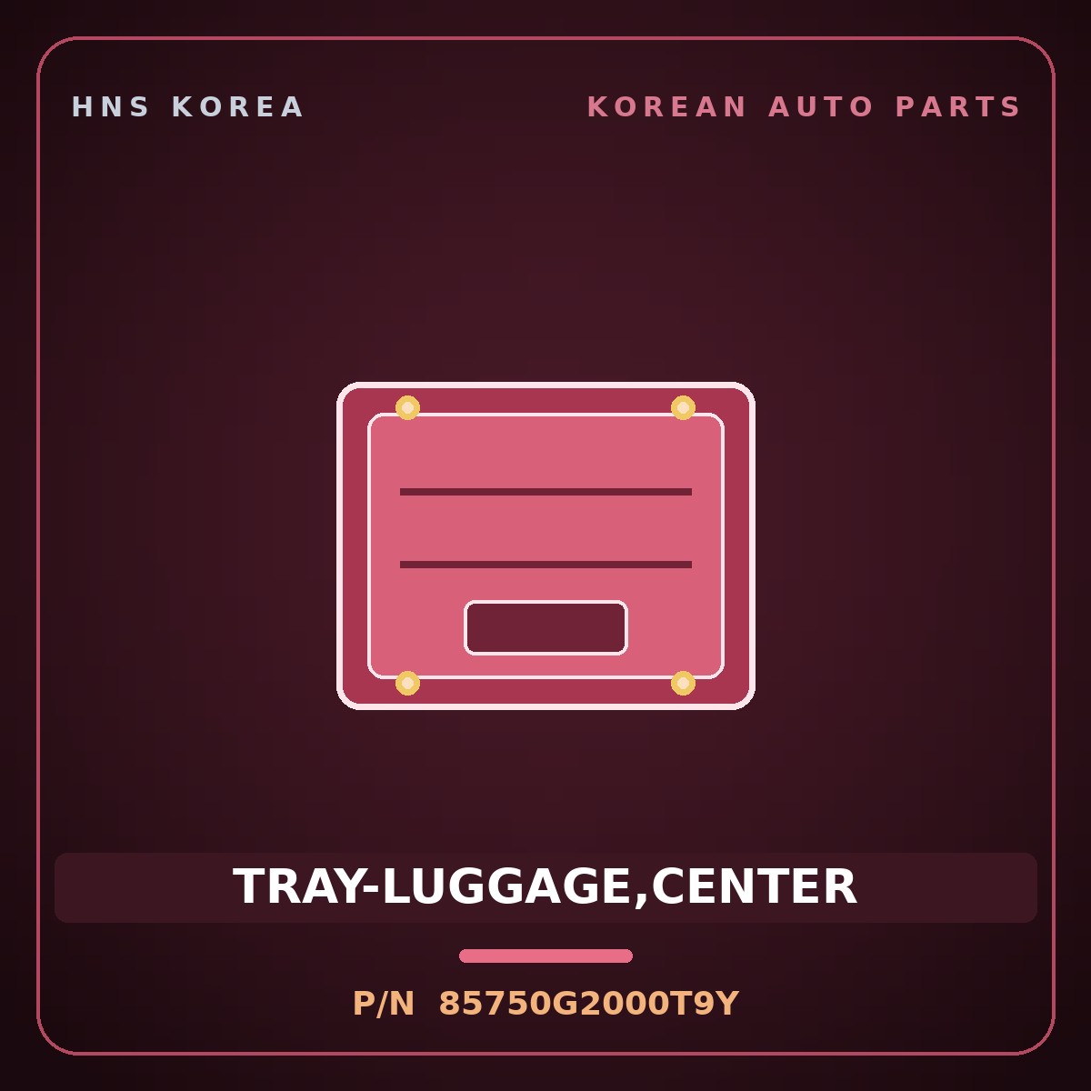 Genuine Mobis TRAY-LUGGAGE,CENTER 85750G2000T9Y for IONIQ 2016 HNS Parts Korea