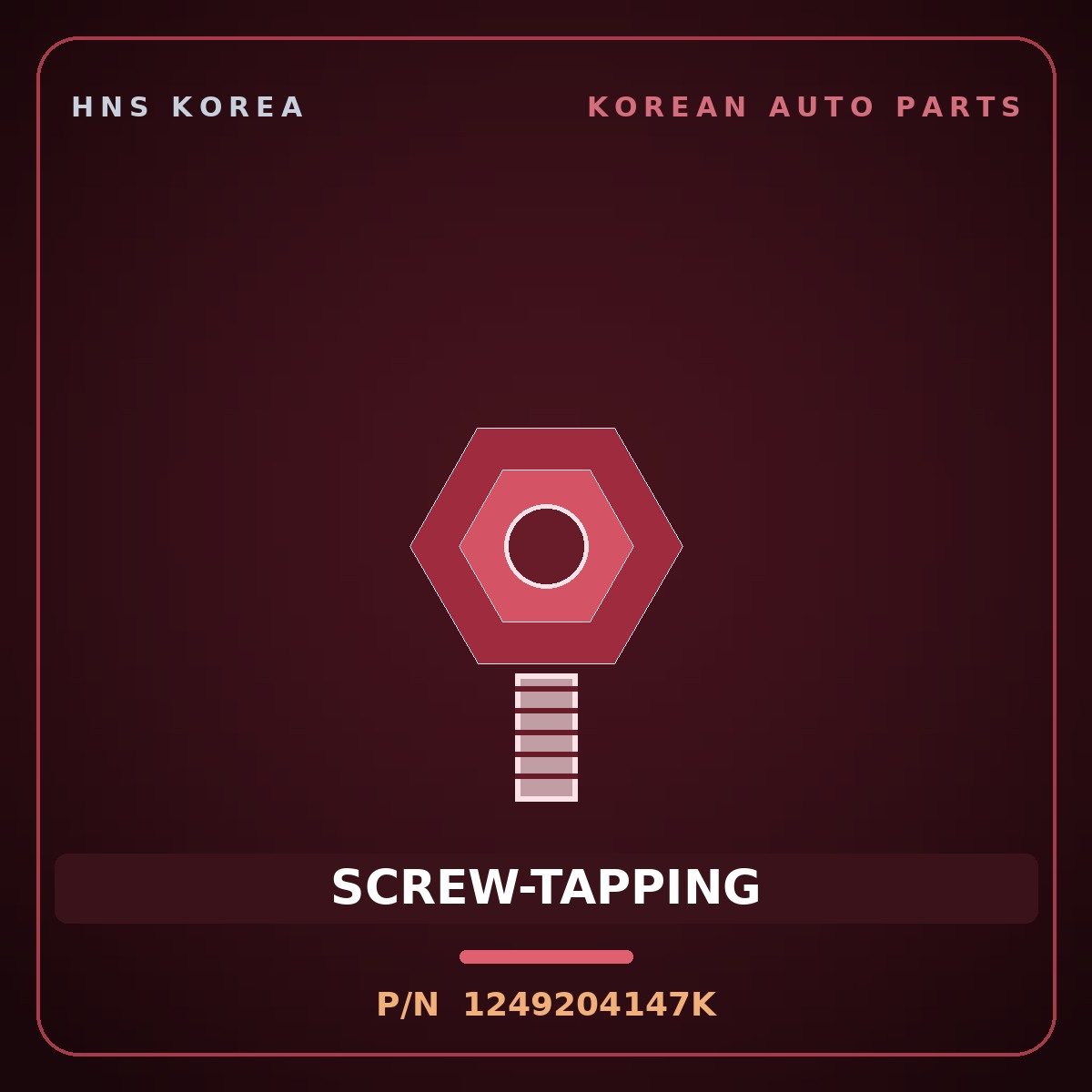 Genuine Mobis SCREW-TAPPING 1249204147K for Equus 2008 HNS Parts Korea