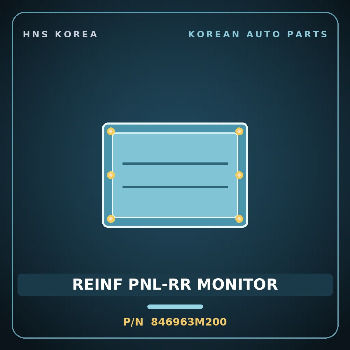 Genuine Mobis REINF PNL-RR MONITOR 846963M200 for Genesis 2007 HNS Parts Korea