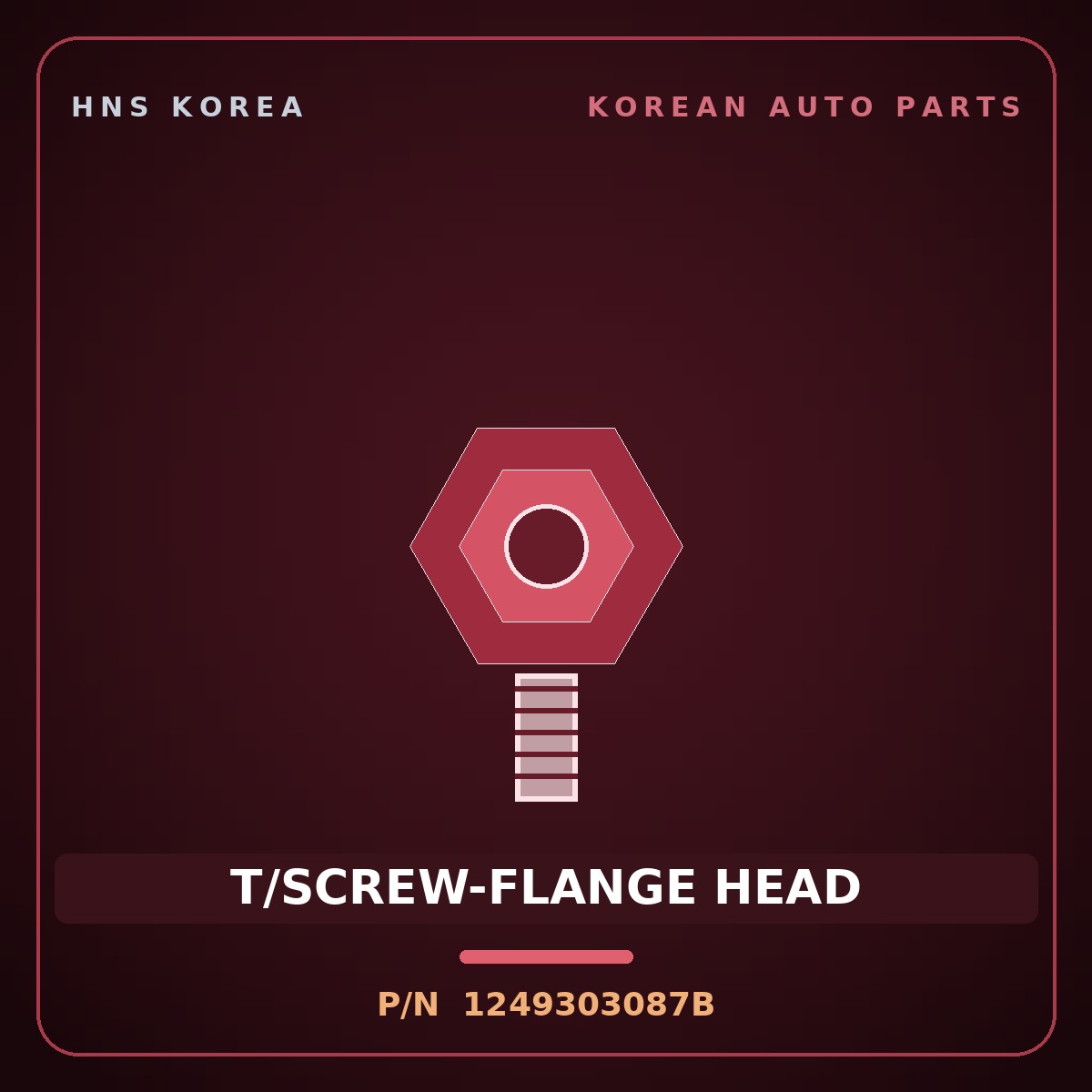 Genuine Mobis T/SCREW-FLANGE HEAD 1249303087B for Equus 2008 HNS Parts Korea